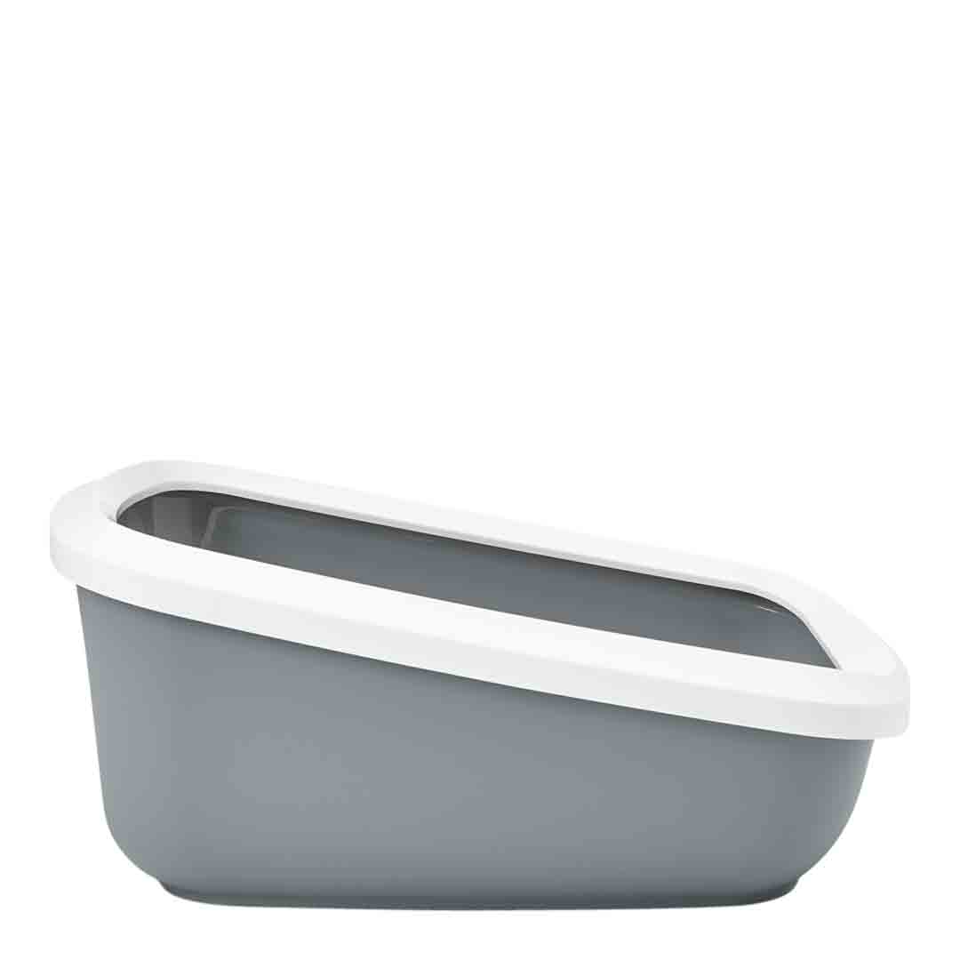 Savic Aseo Jumbo Cat Litter Tray, White & Grey