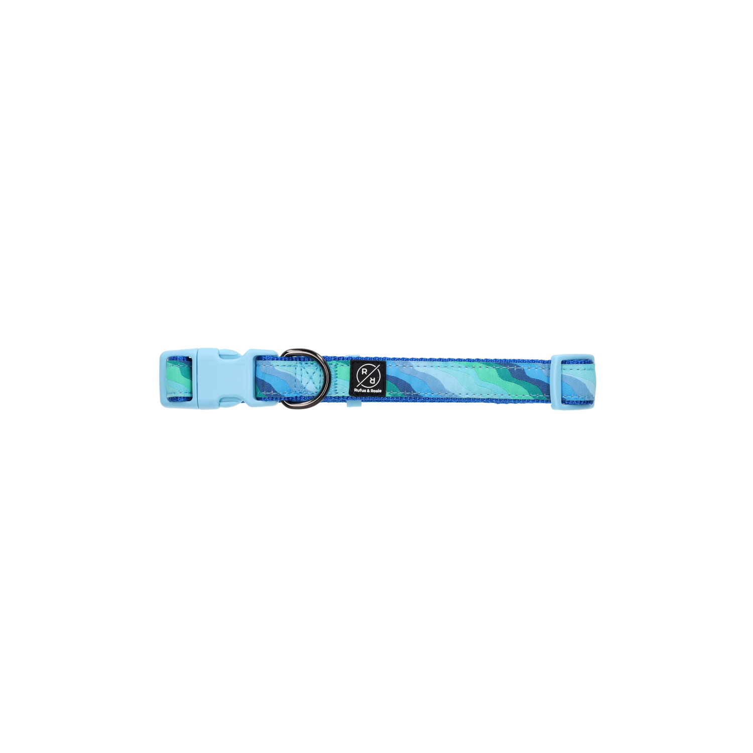 Rufus & Rosie Seashore Blue Adjustable Dog Collar, Small