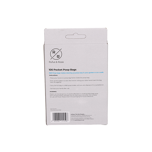 Rufus & Rosie Pocket Poop Bags, 100 Bag