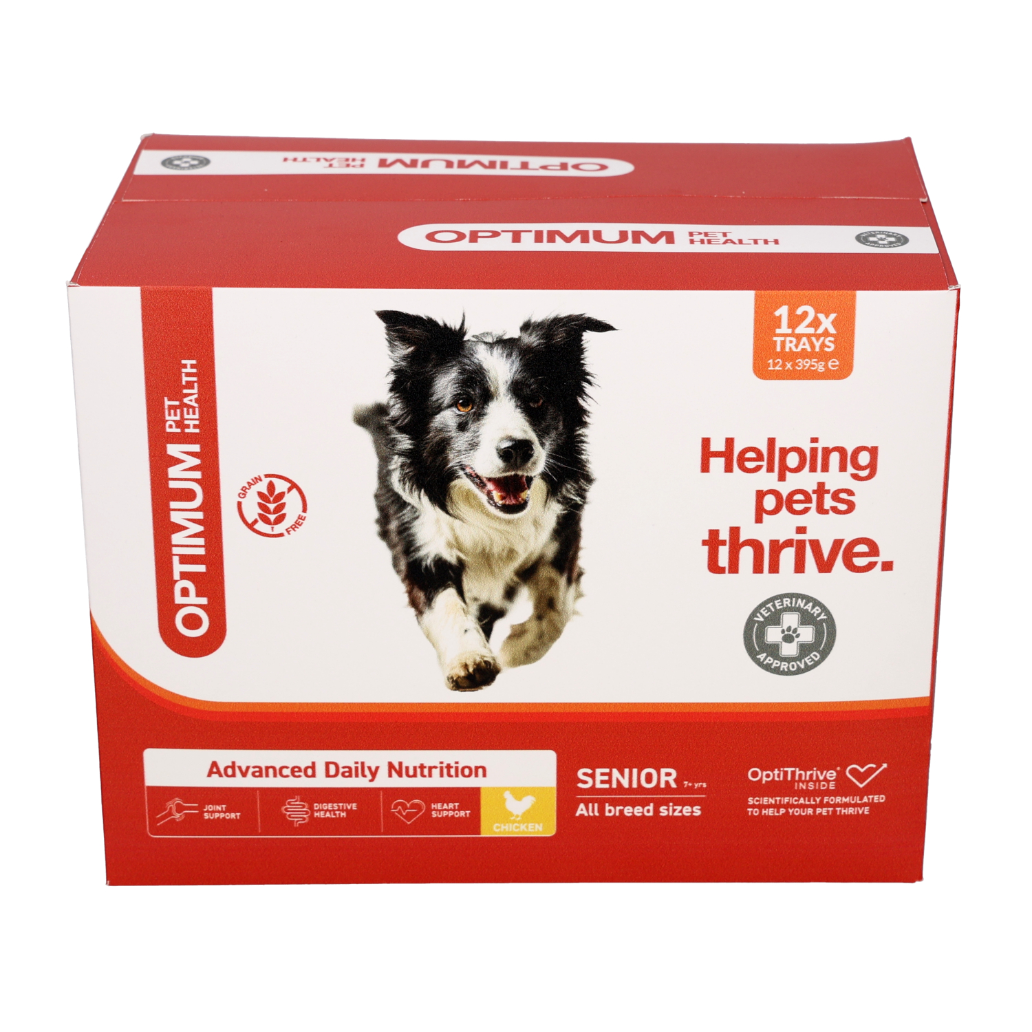 Optimum Pet Health Senior Dog Food Trays, 12x395g