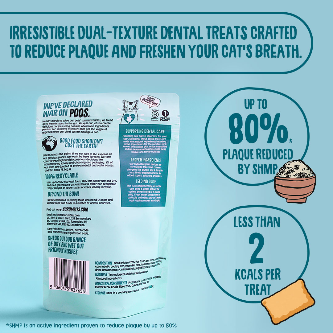 Scrumbles Krunchies Cat Dental Pillow Treats 60g