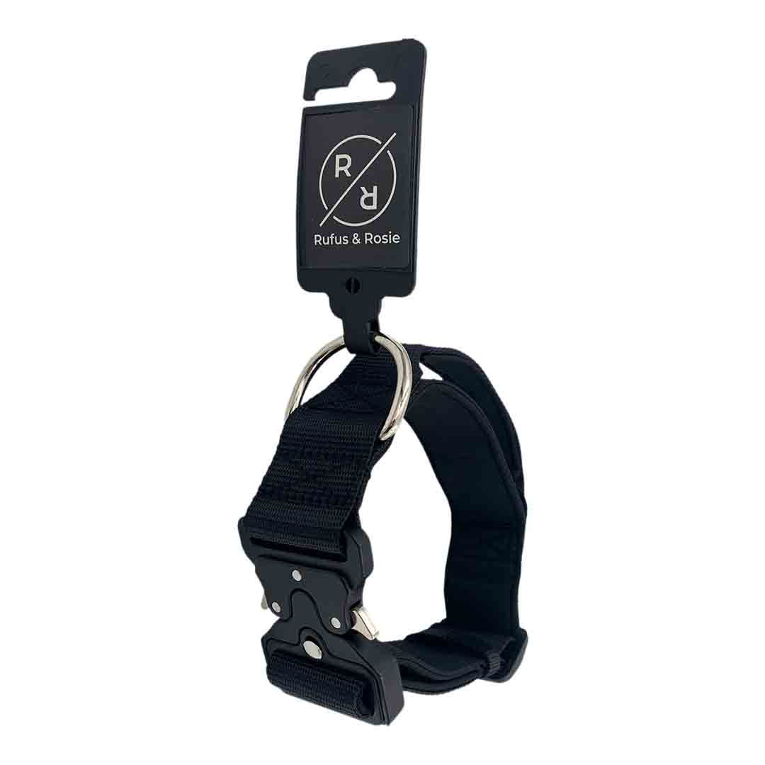 Rufus & Rosie Black Handle Dog Collar XXS