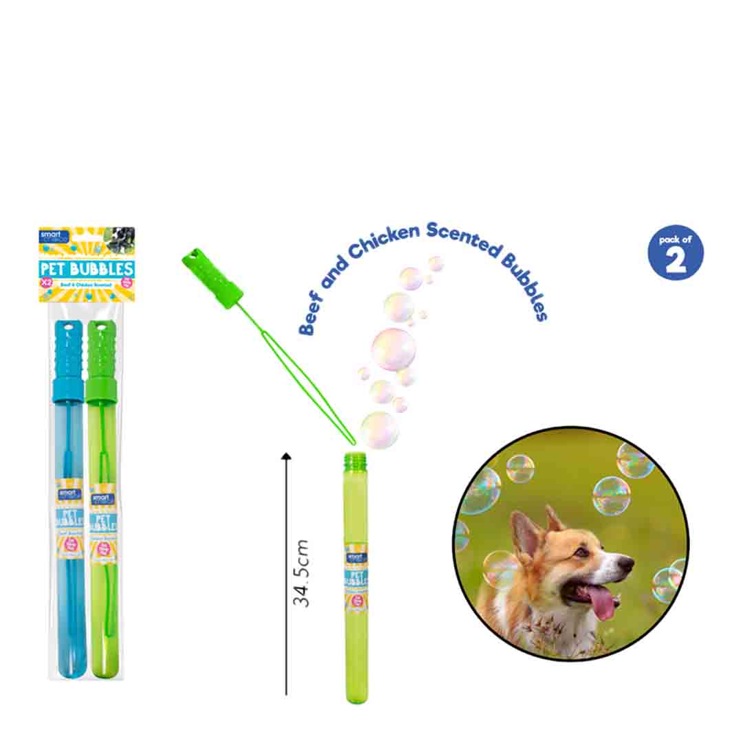 Rufus & Rosie Chicken & Beef Scented Bubble Wand, Dog Toy