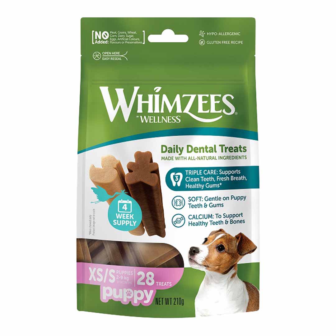 Whimzees Puppy Dental Sticks Bag, Extra Small - Small, 28 Pack