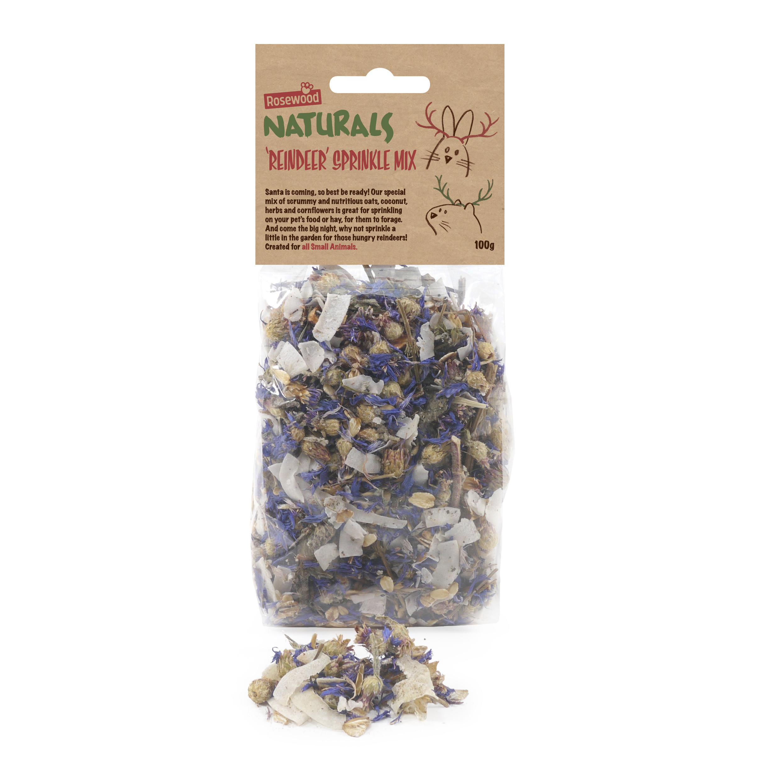 Rosewood Small Animal Reindeer Food Sprinkle Mix 