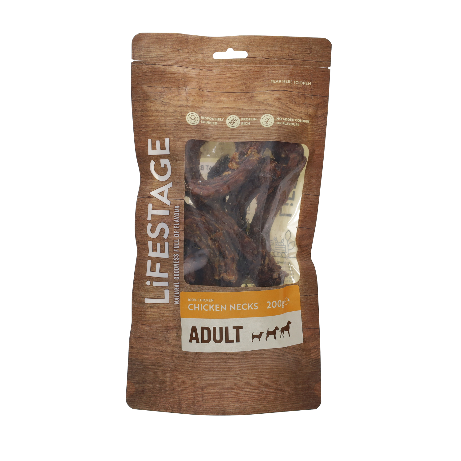 Lifestage Pre-Pack 100% Chicken Necks Dog Treats 200g