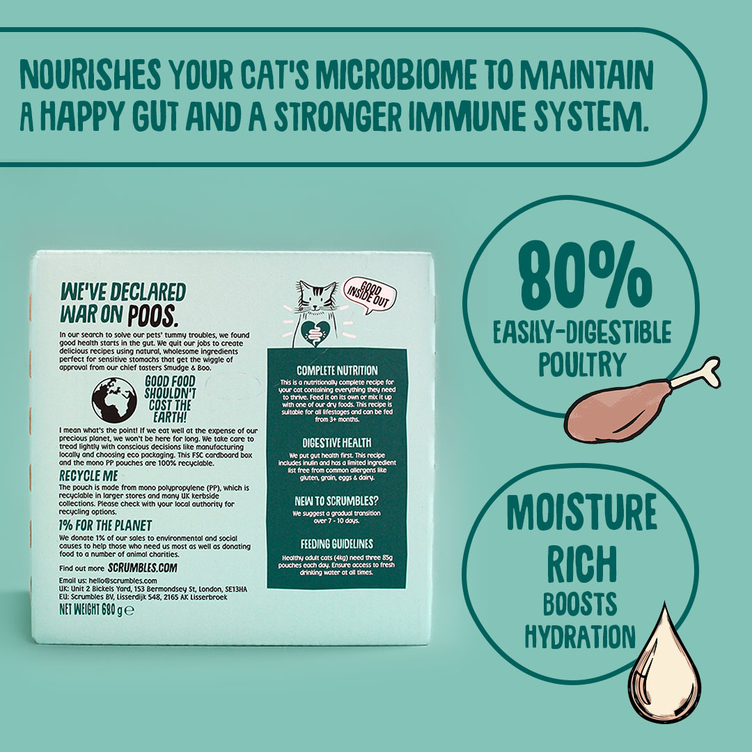 Scrumbles Grain Free Wet Cat Gravy Recyclable Pouch Selection 8x85g