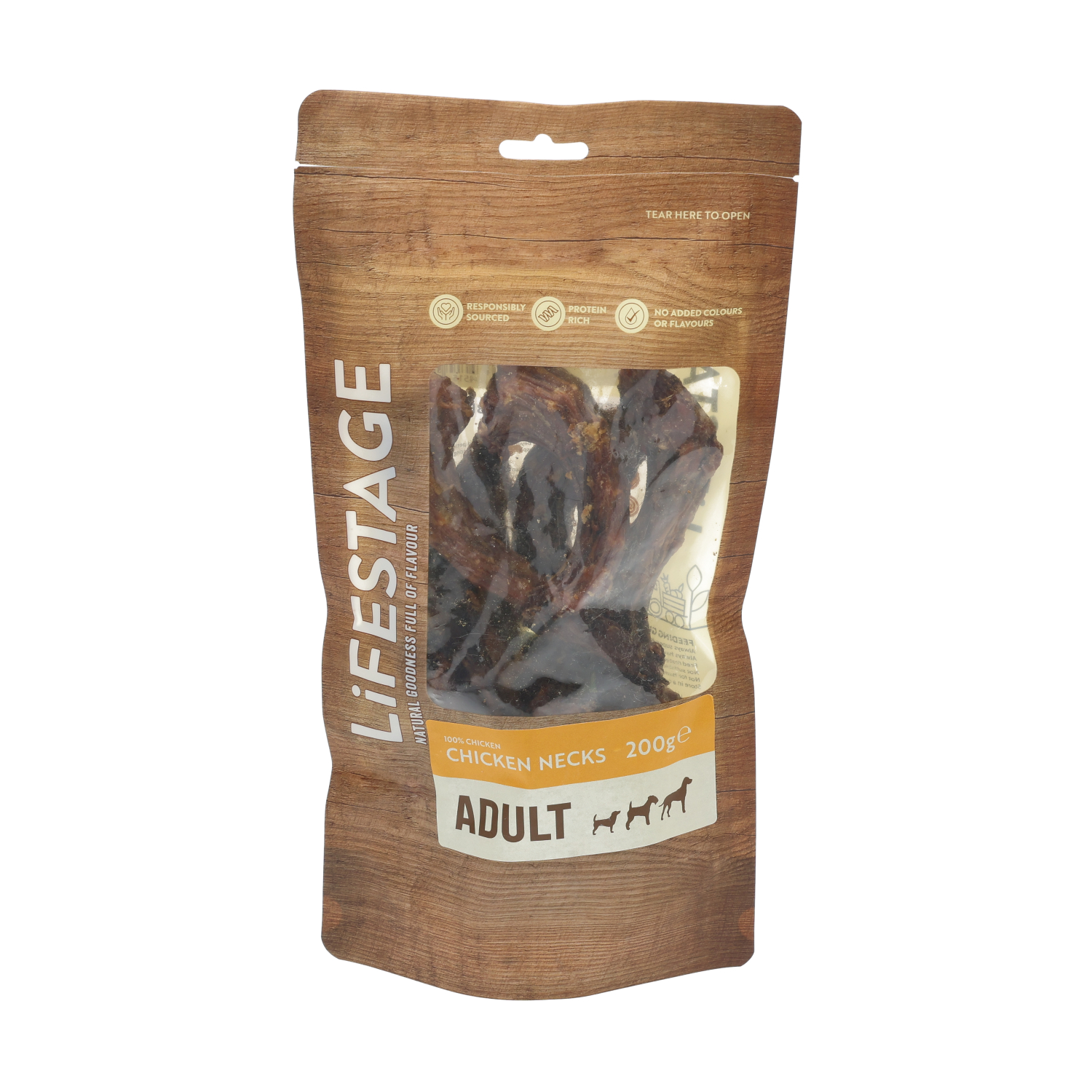 Lifestage Pre-Pack 100% Chicken Necks Dog Treats 200g