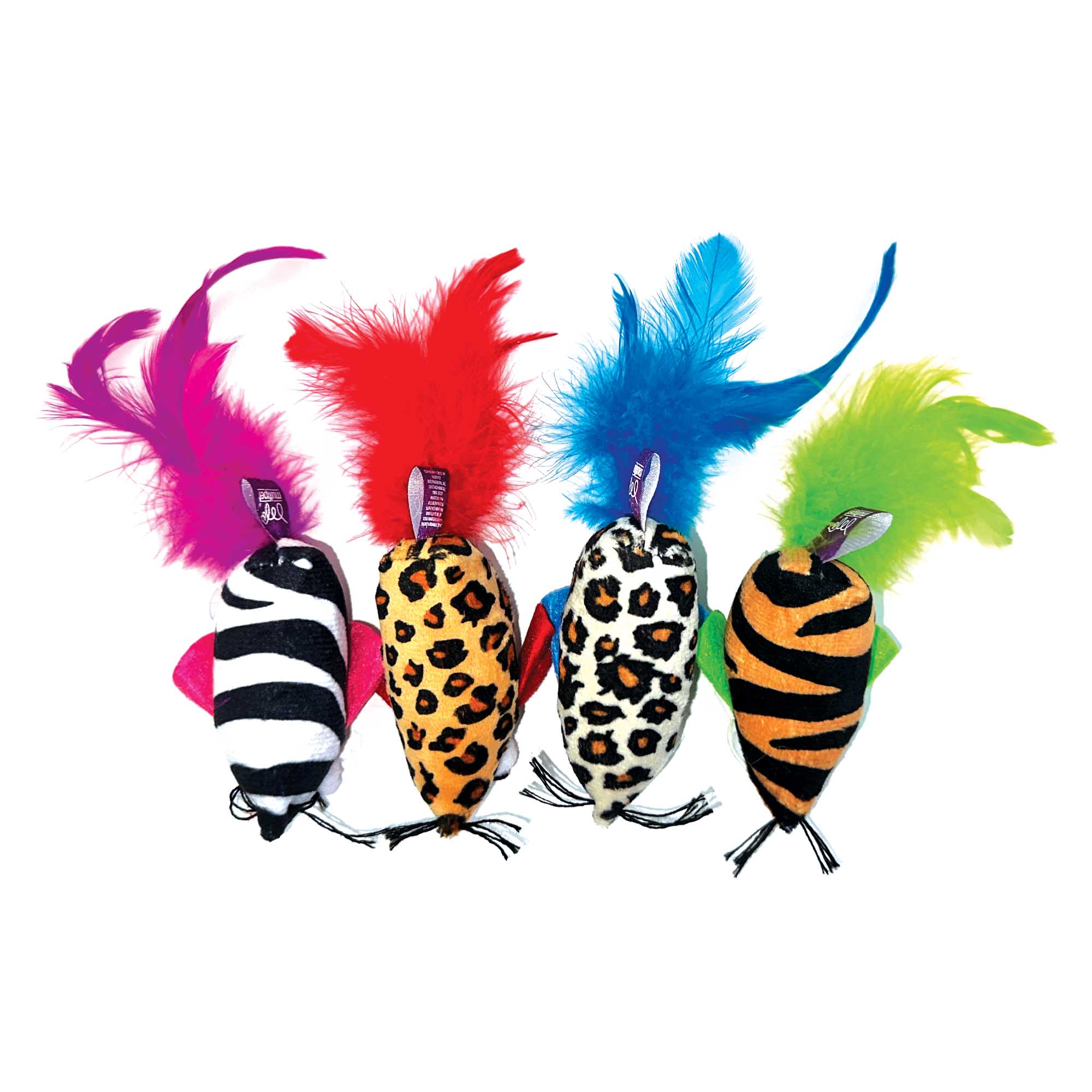 Tabby Patch Safari Feather Mouse Cat Toy