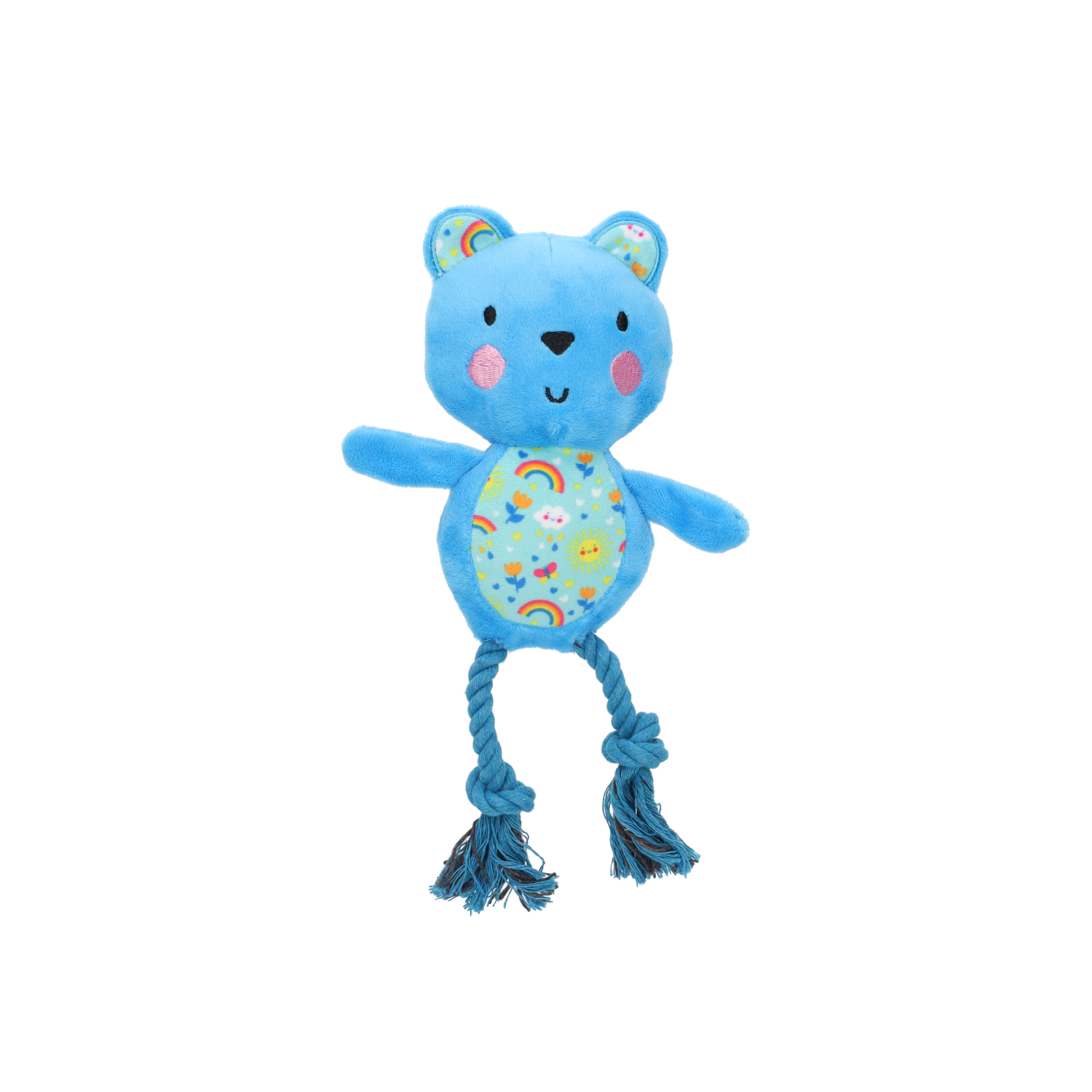 Rufus & Rosie Squeaky Plush Rope Leg Puppy Toy