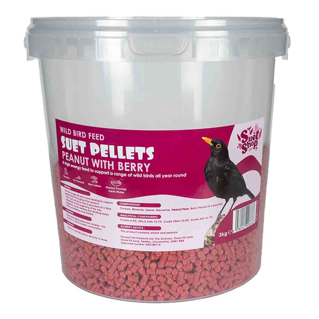 Suet Shop Bid Food Suet Pellets Peanut with Berry, 3kg