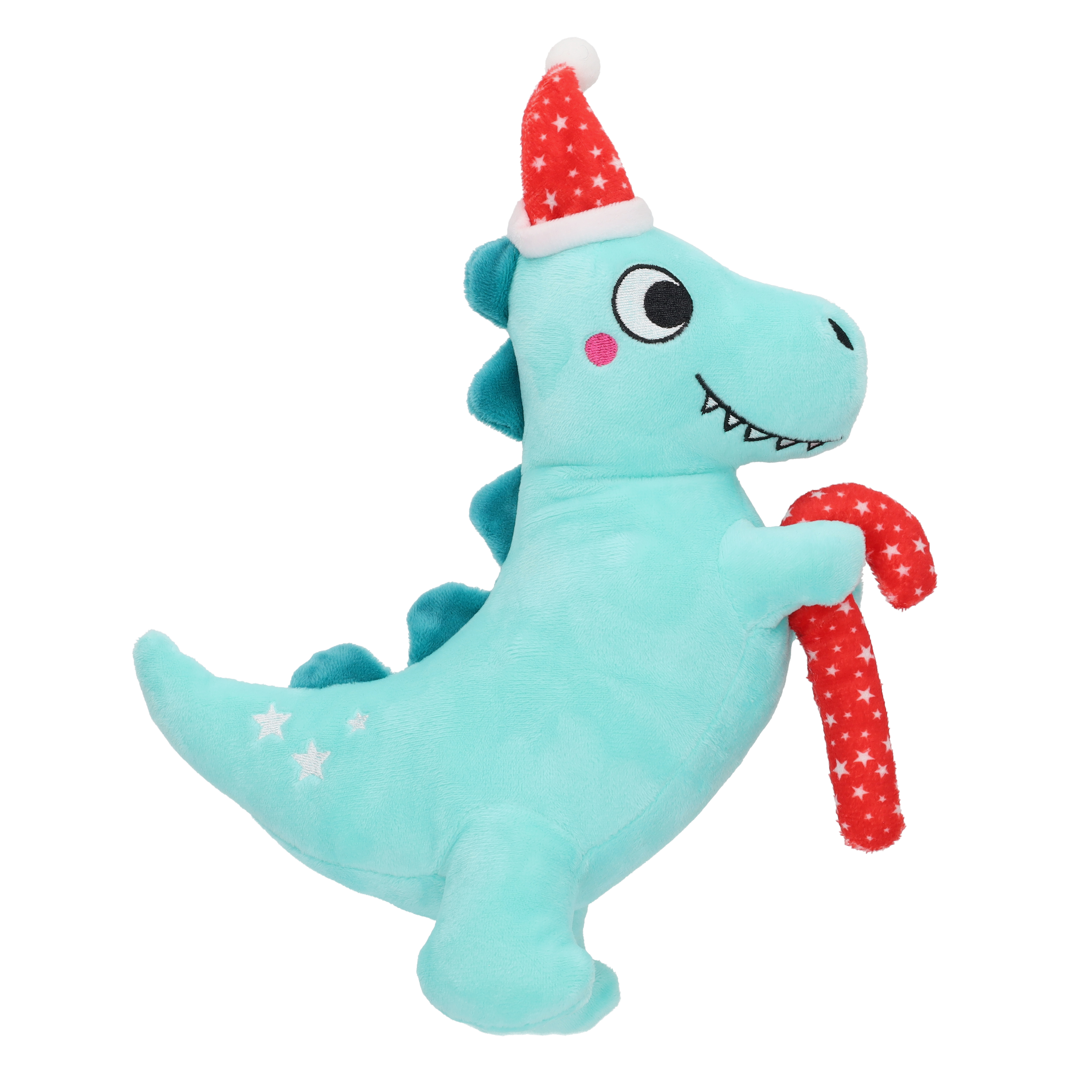 Smart Choice Squeaky Plush Dinosaur Christmas Dog Toy