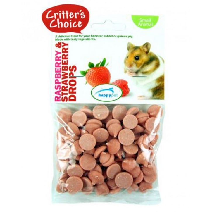 Critter's Choice Small Animal Treats, Raspberry & Strawberry Drops 75g