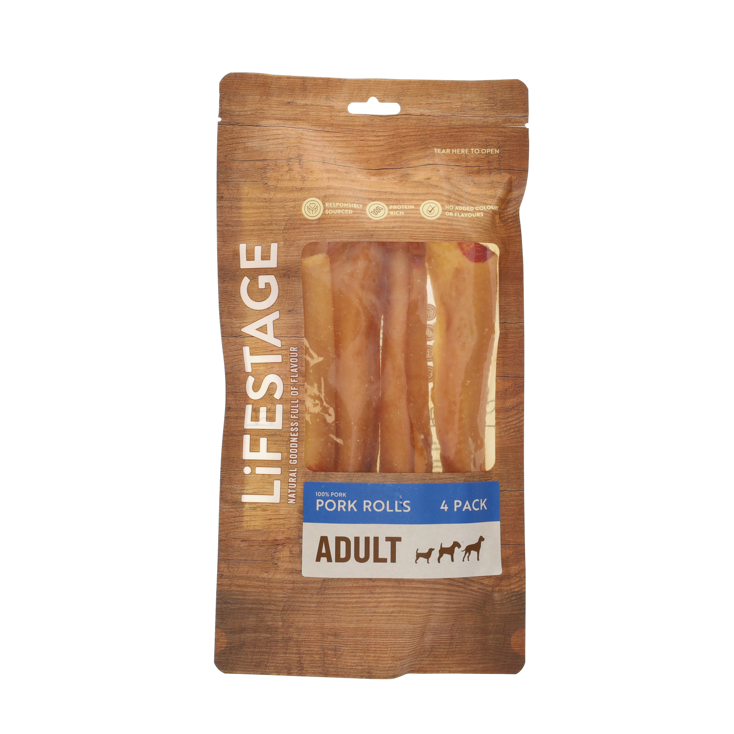 Lifestage Pre-Pack Pork Rolls Dog Treats Large 4 Pack