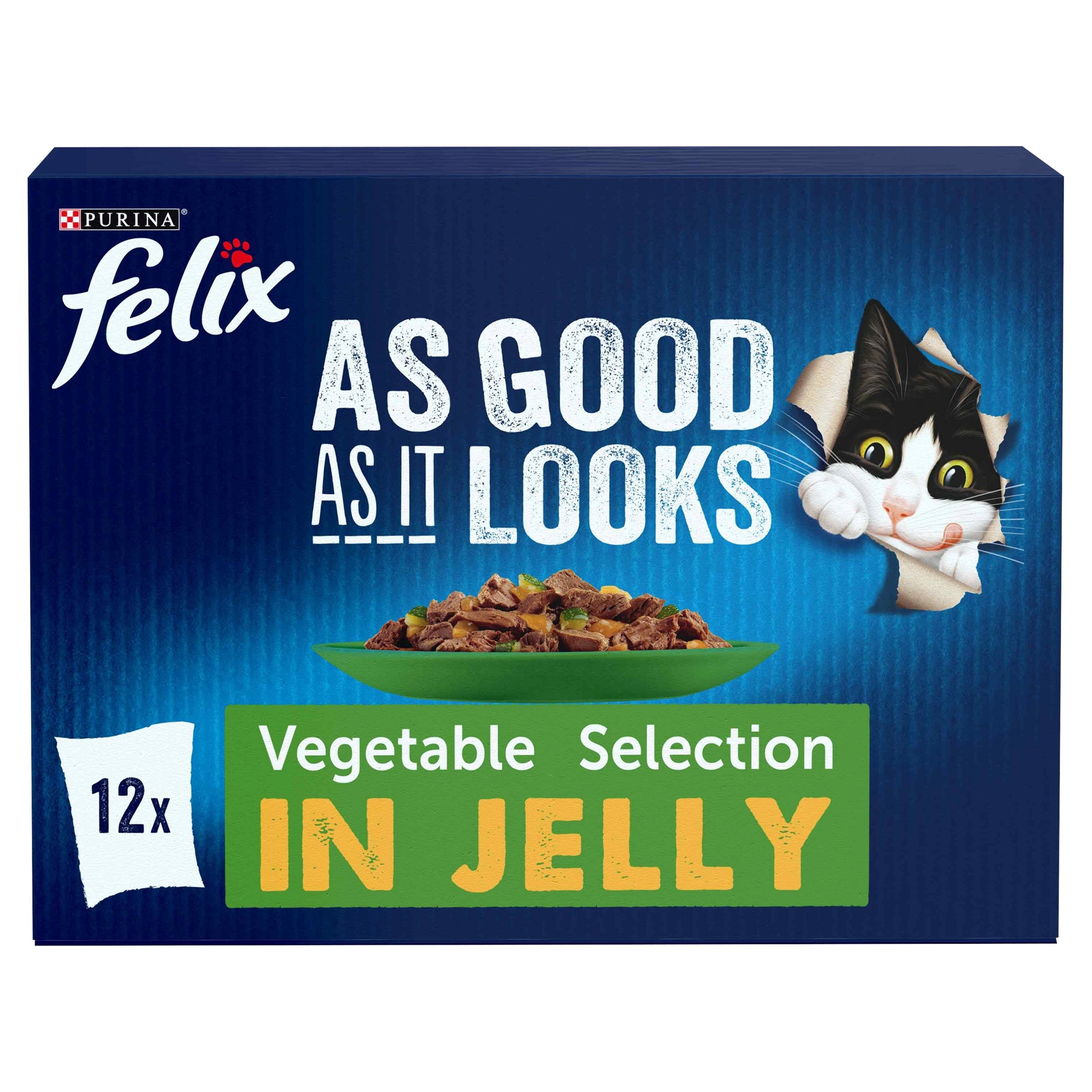 Felix As Good As it Looks Vegetable in Jelly Wet Cat Food 12x85g
