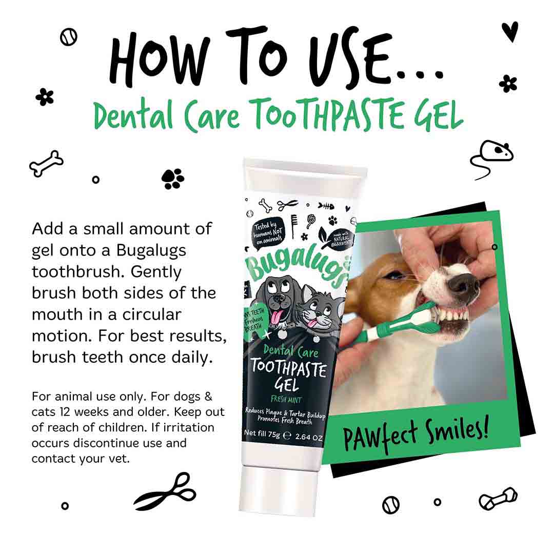 Bugalugs Dog & Cat Dental Brushing Teeth Gel 75g