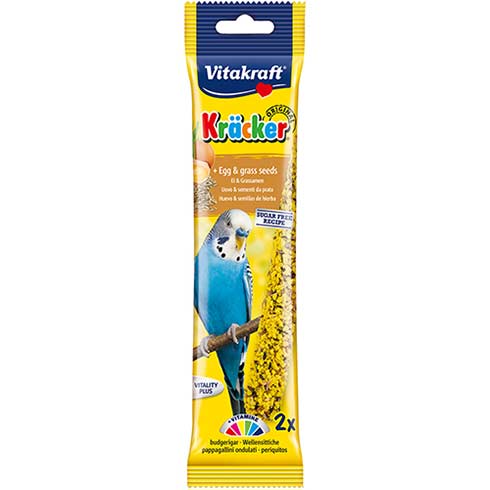 Vitakraft Budgie Kracker Bird Food Egg-Grass Seeds 54g