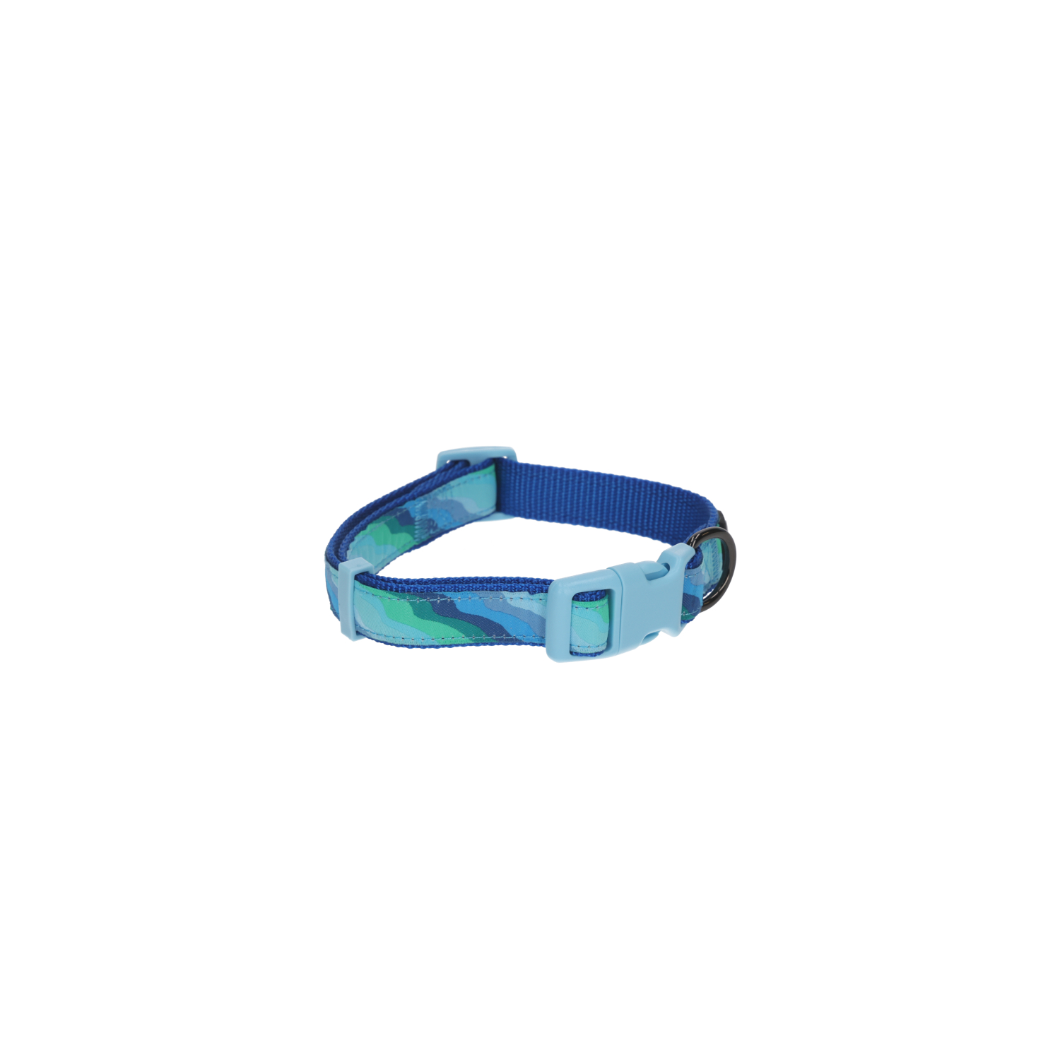 Rufus & Rosie Seashore Blue Adjustable Dog Collar, Large
