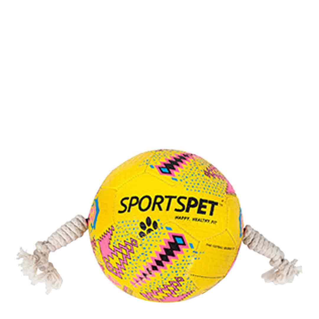 SportsPet Football with Rope Dog, Large