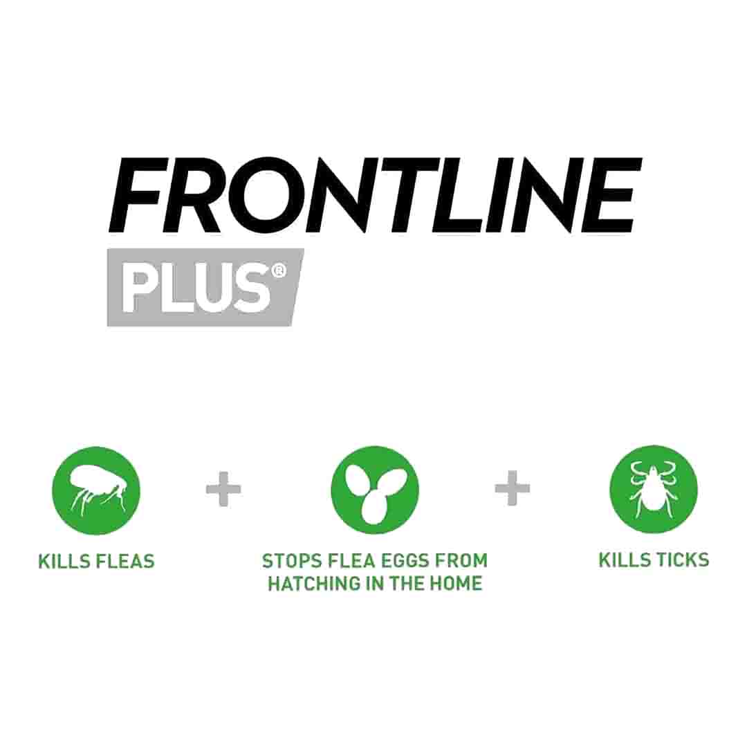 Frontline Plus Spot-On Flea & Tick Treatment for Extra Large Dogs 40-60kg, 3 Pipettes