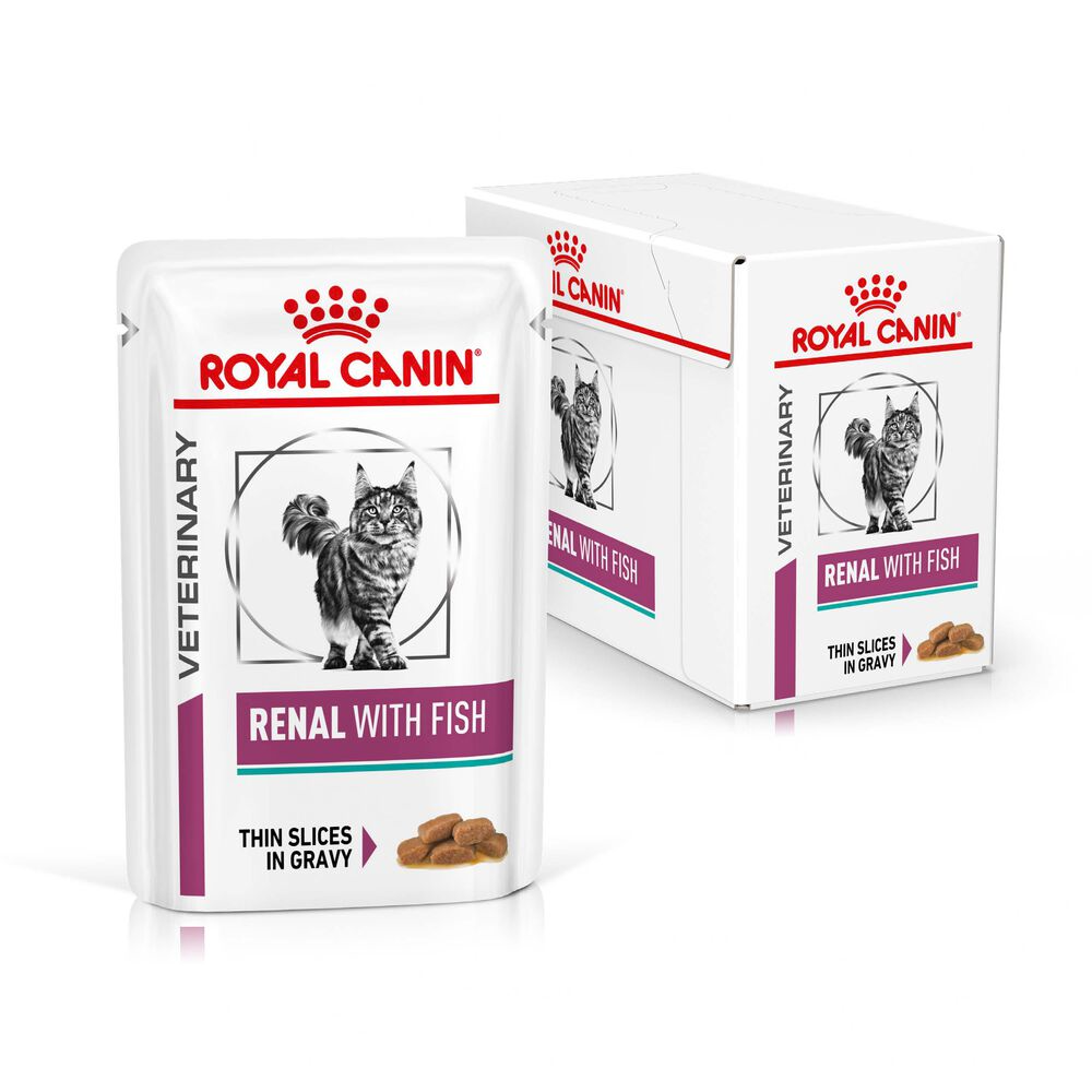 Royal Canin Renal Fish Adult Wet Cat Food Thin Slices In Gravy 48x85g