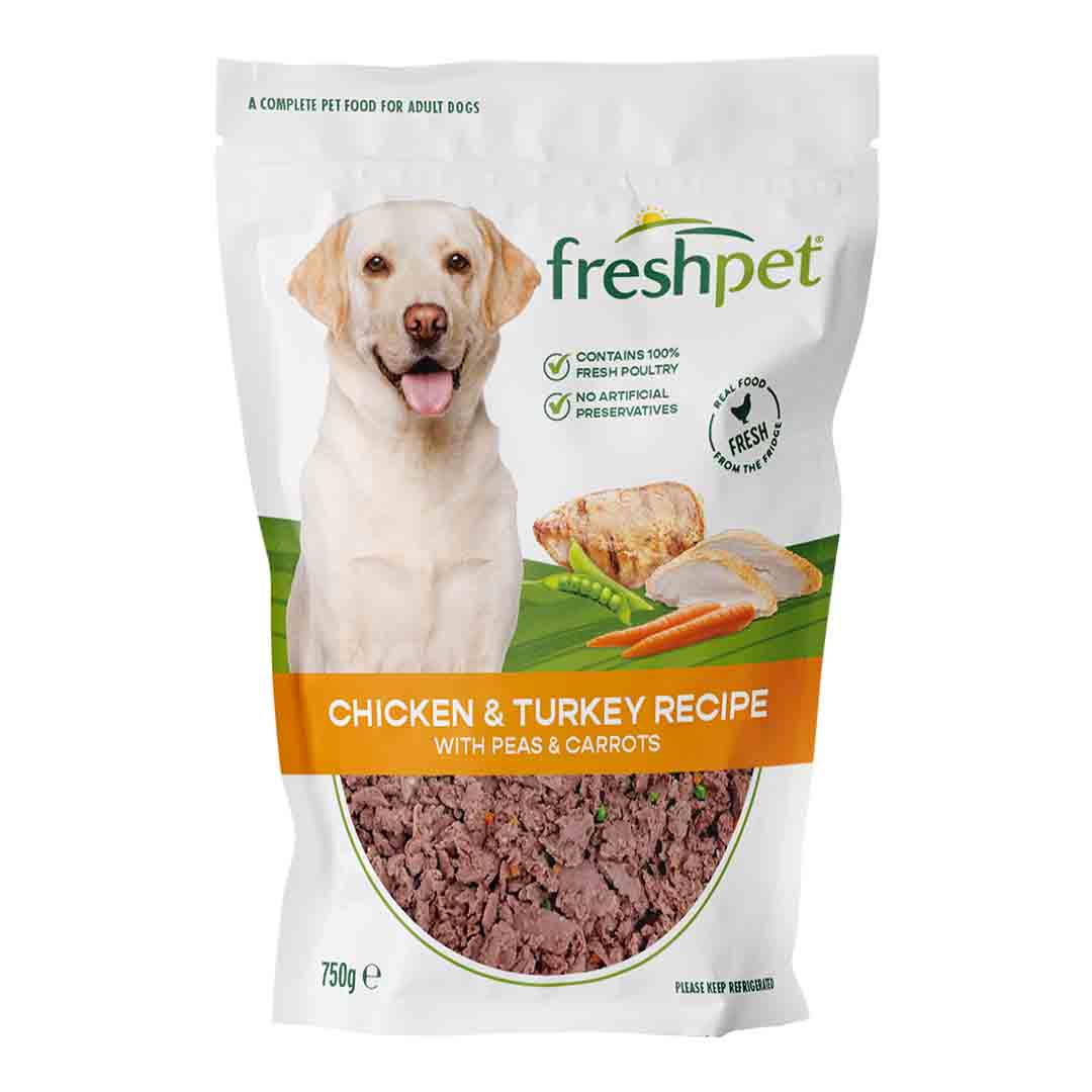 Freshpet Chicken & Turkey Recipe With Peas & Carrots Fresh Dog Food Recipe 750g