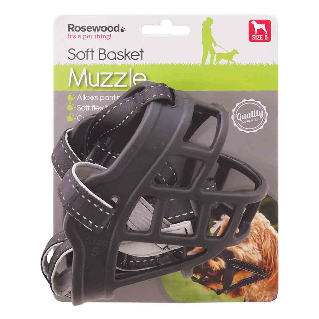 Rosewood Softbasket Dog Muzzle Black Size 5