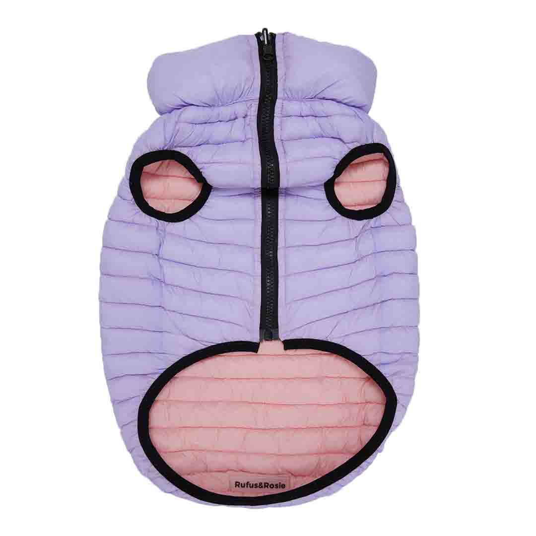Rufus & Rosie Pink Reversable Puffer Jacket, Medium Dog Coat