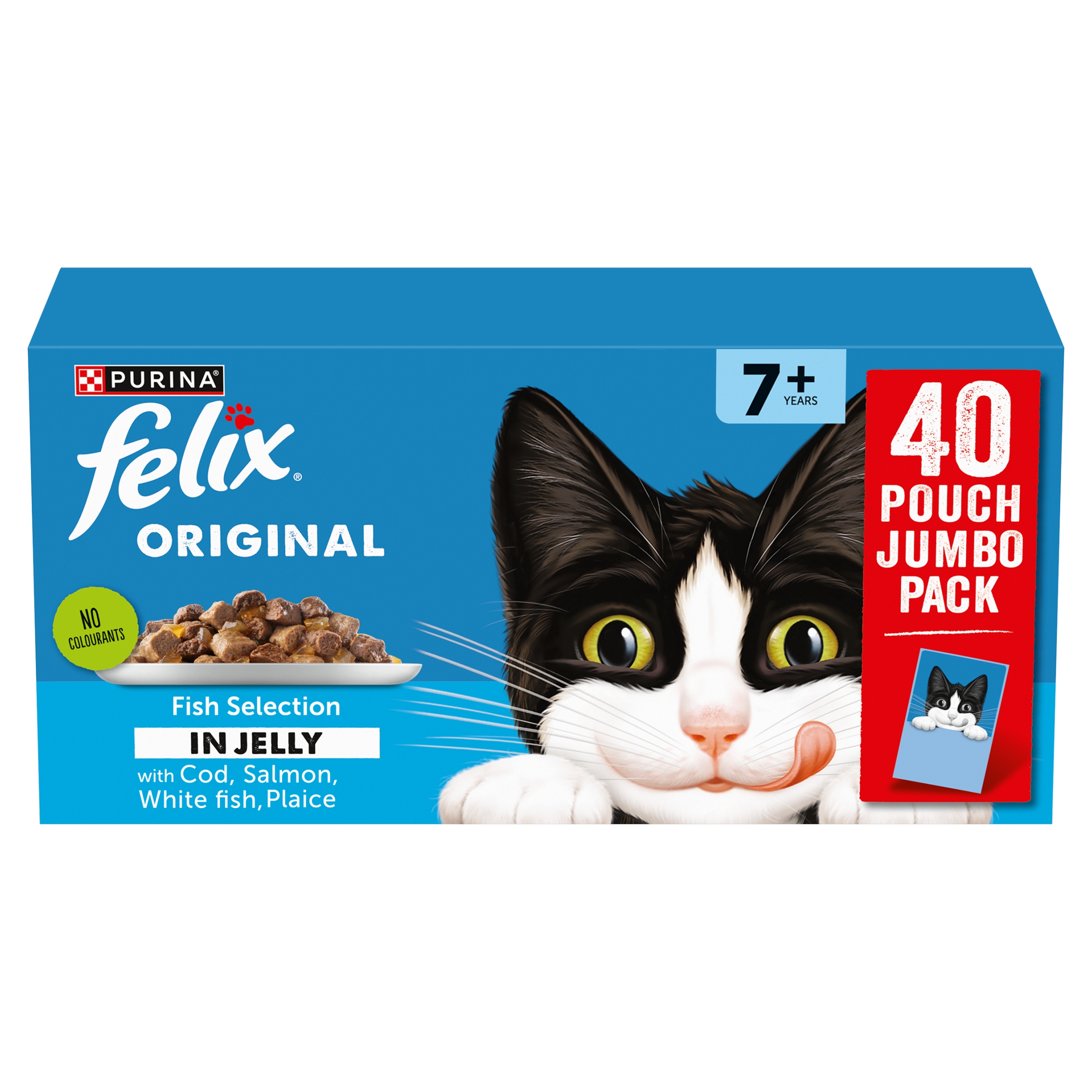 FELIX Original Senior 7+ Fish Selection in Jelly Wet Cat Food 40x85g