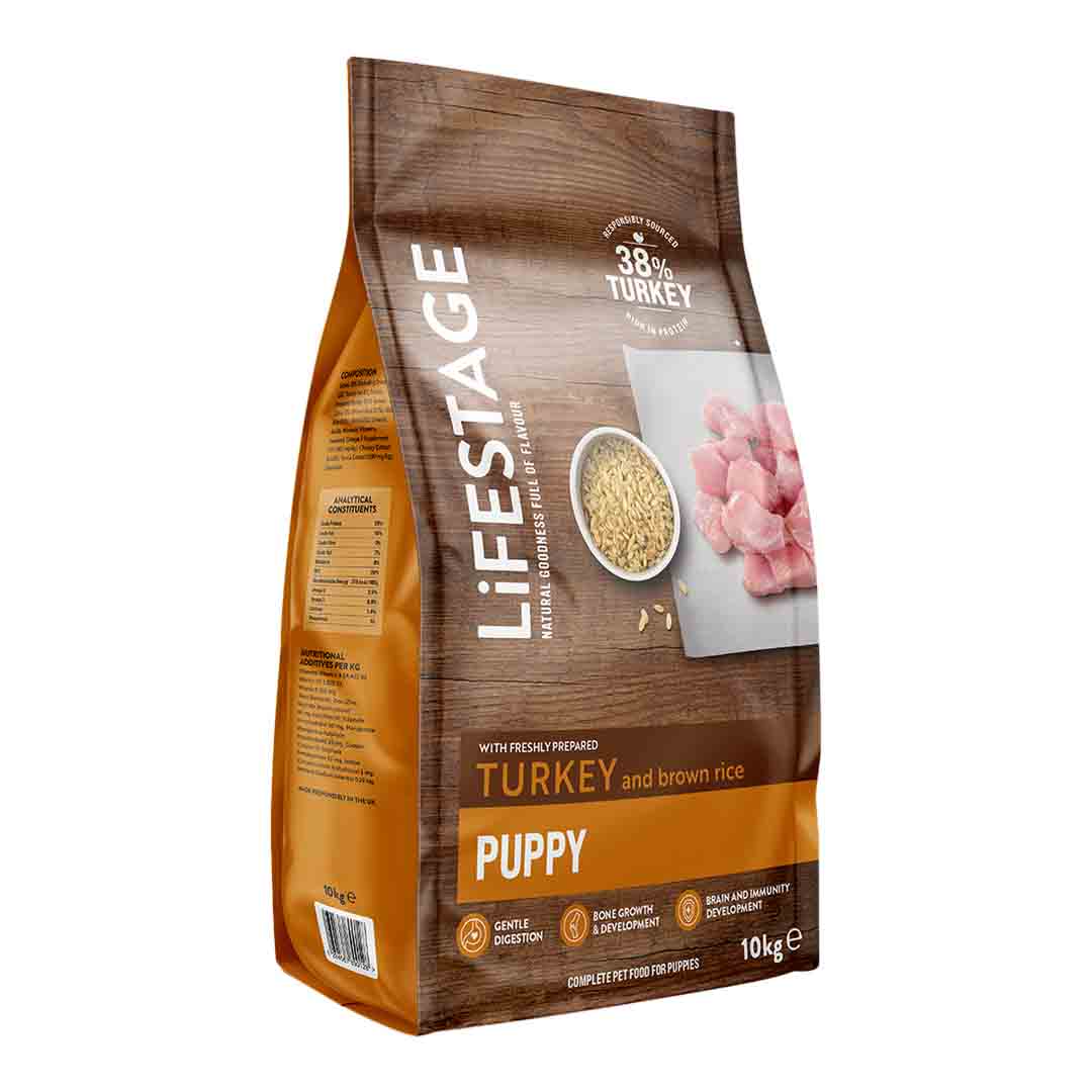 Lifestage Puppy Food Turkey & Brown Rice 10kg