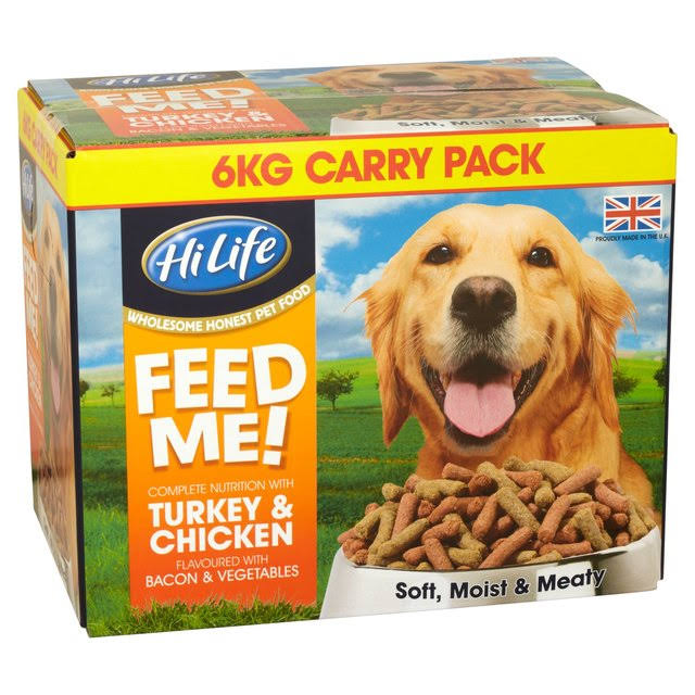 HiLife Dog Food: Complete Moist Menu for Dogs With Turkey, Chicken & Smokey Bacon 6kg