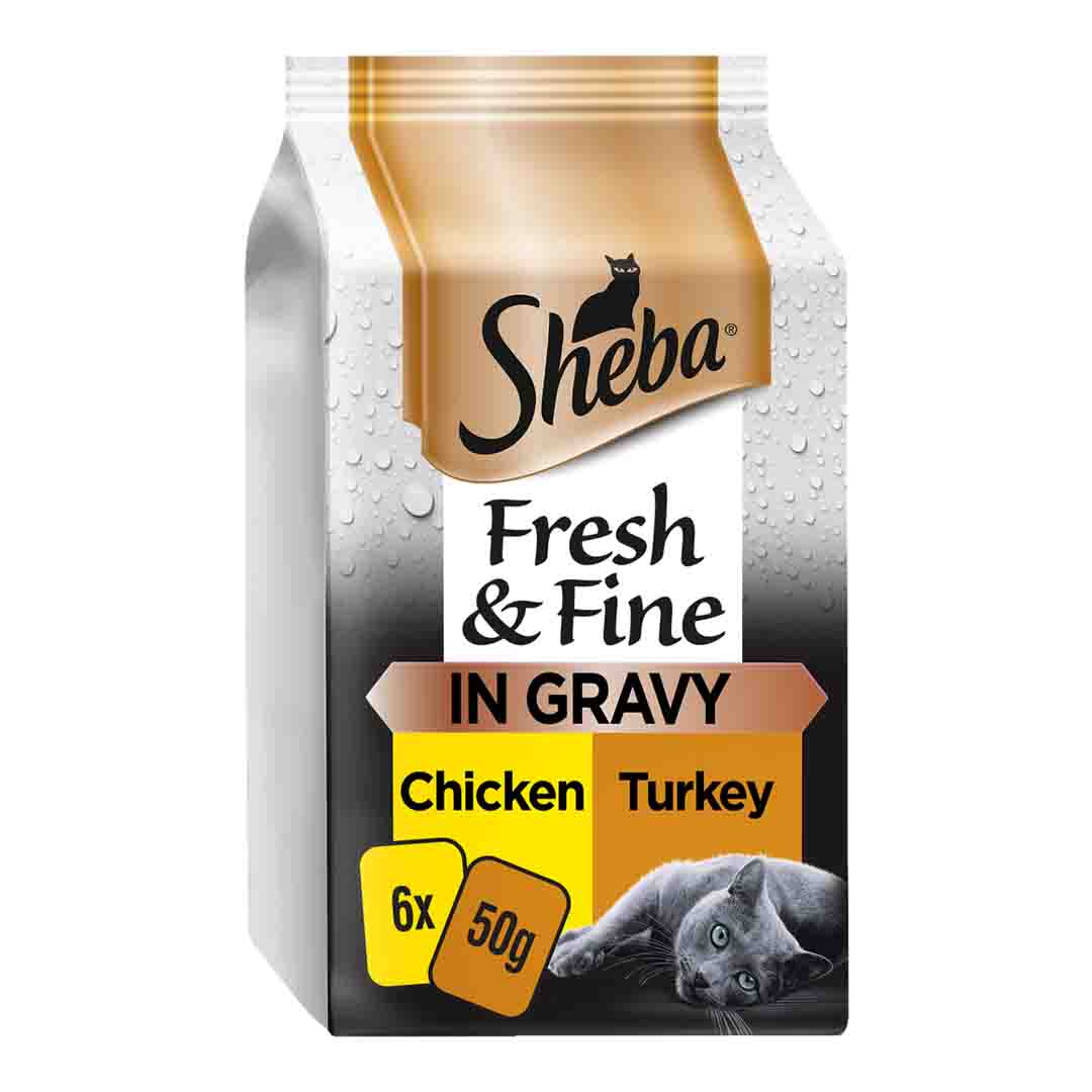 Sheba Fresh & Fine in Gravy Mini Pouches 6x50g