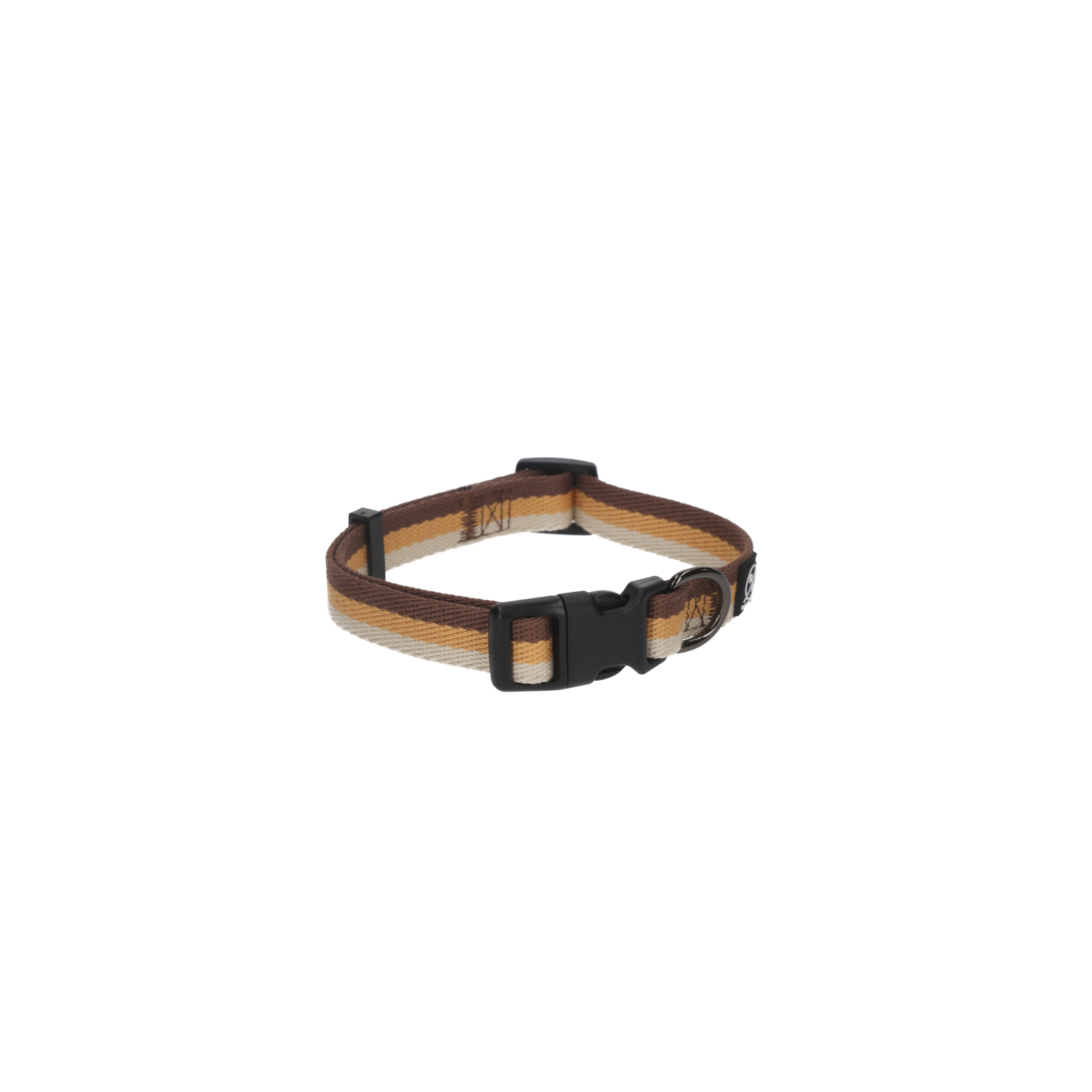 Rufus & Rosie Grey Striped Padded Dog Collar, Medium