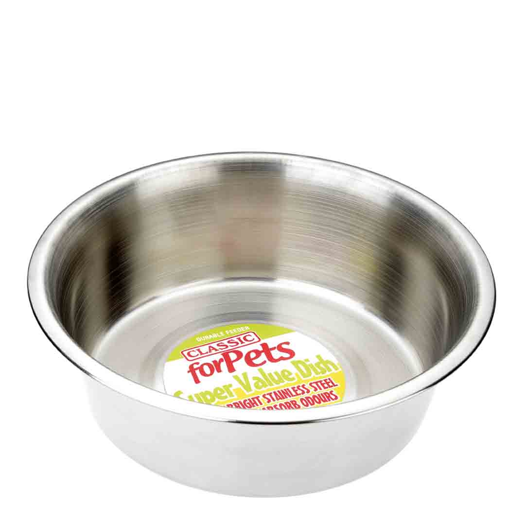 Classic Stainless Steel Dog Bowl 2.8L, Diameter 25cm