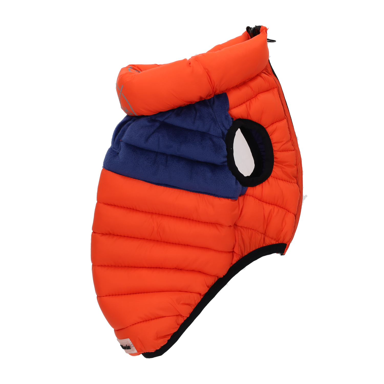 Rufus & Rosie Orange & Navy Dog Puffer Jacket, XS