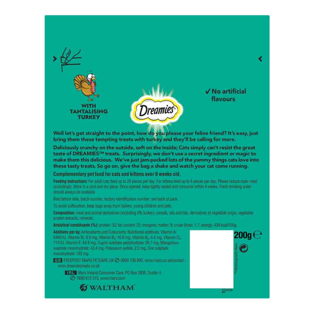 Dreamies Cat Treats Turkey Mega Pack 200g