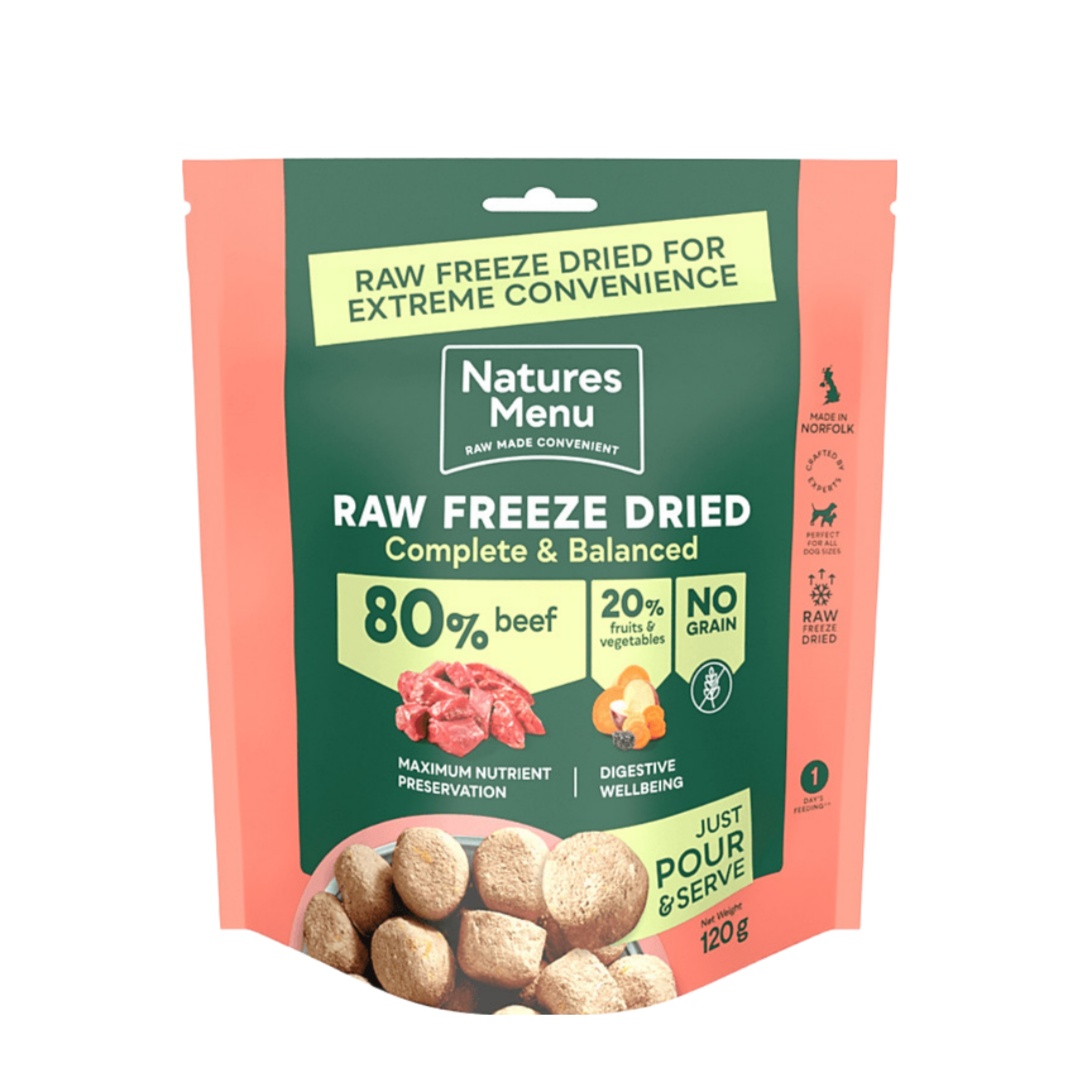 Natures Menu Freeze Dried Beef Raw Dog Food 120g