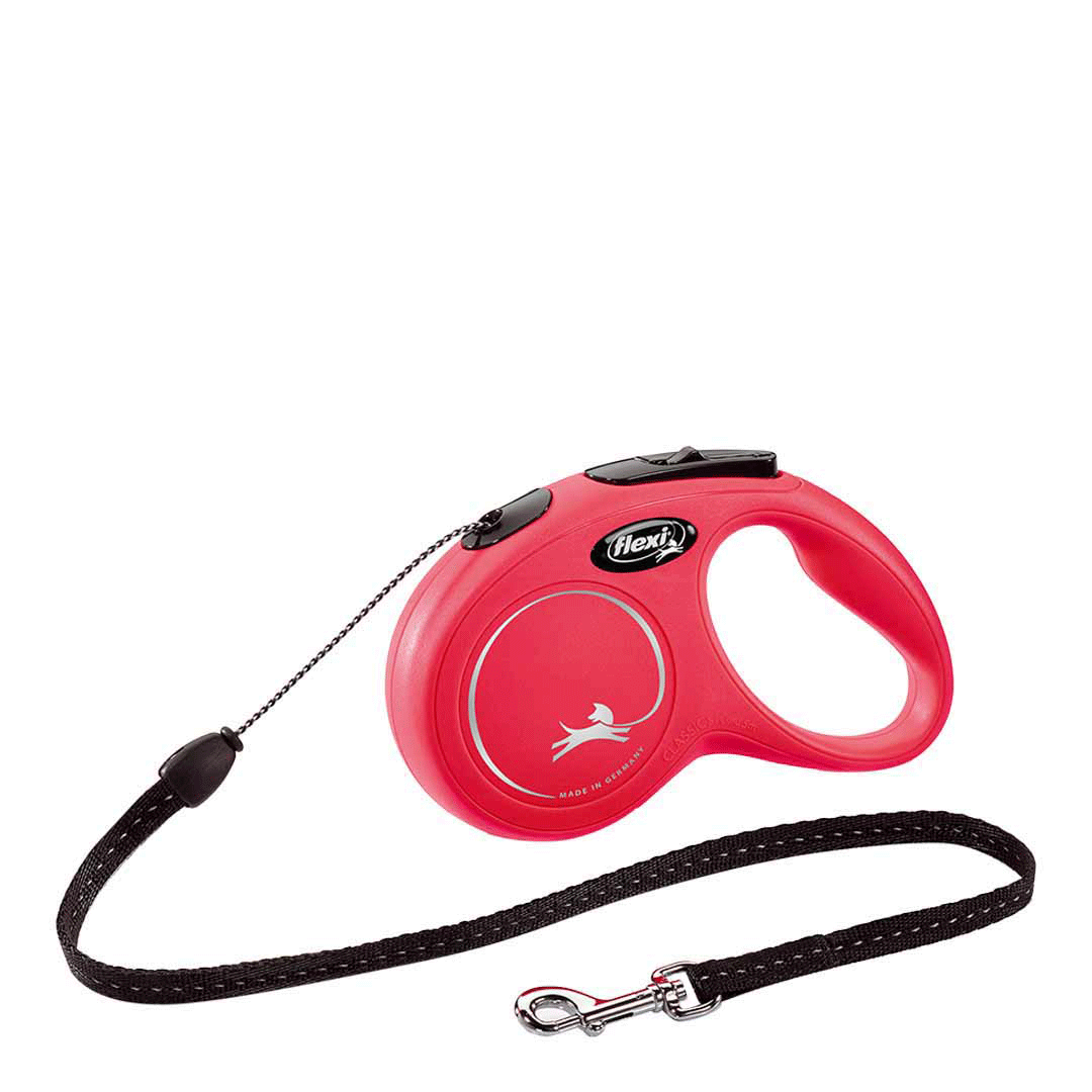 Flexi Classic Retractable Cord Small Dog Lead 5m - Red