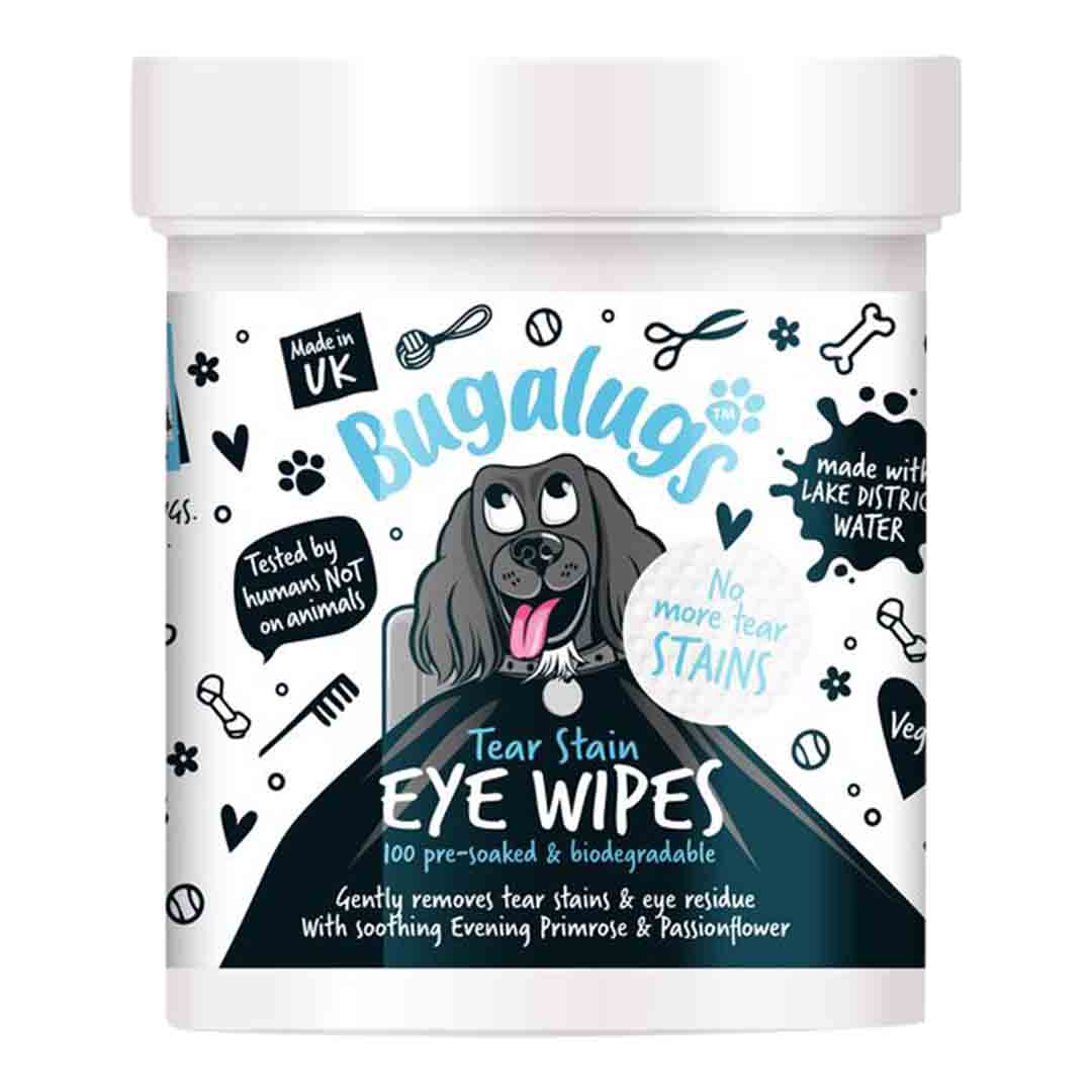 Bugalugs Dog Eye Biodegradable Wipes 100 Pack