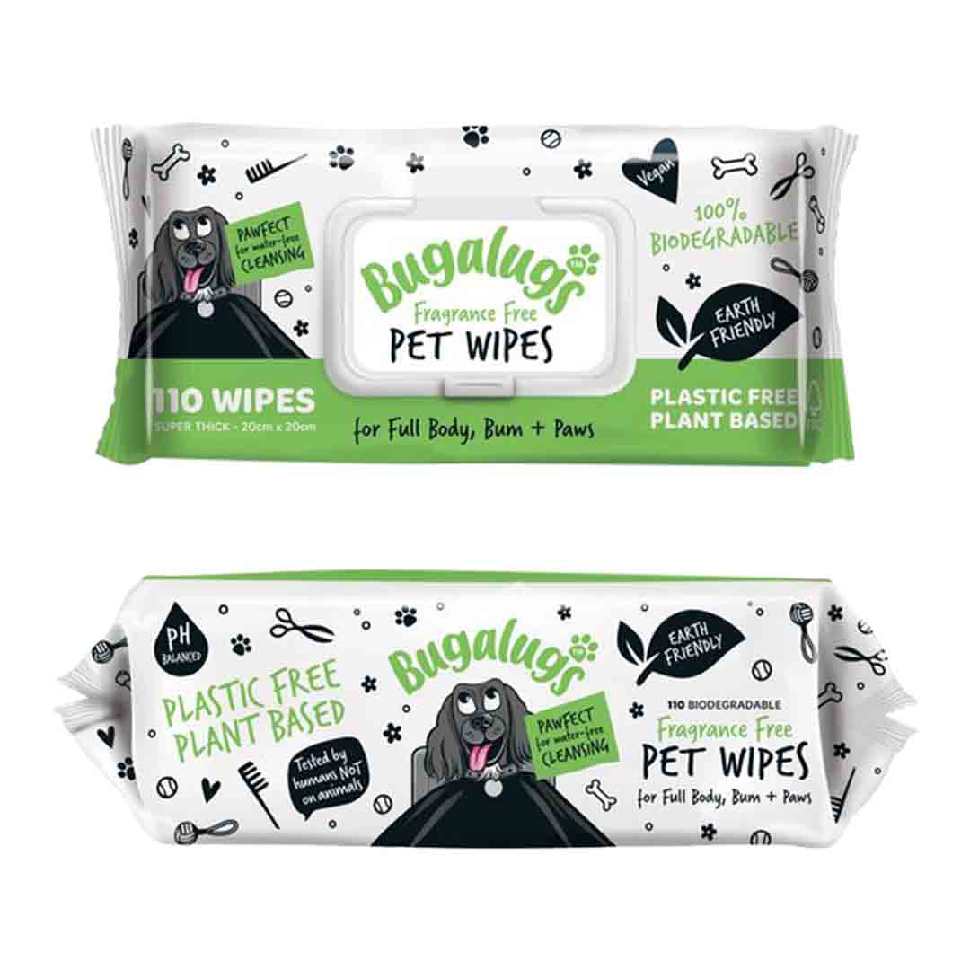 Bugalugs Biodegradable Dog Wipes 110 Pack