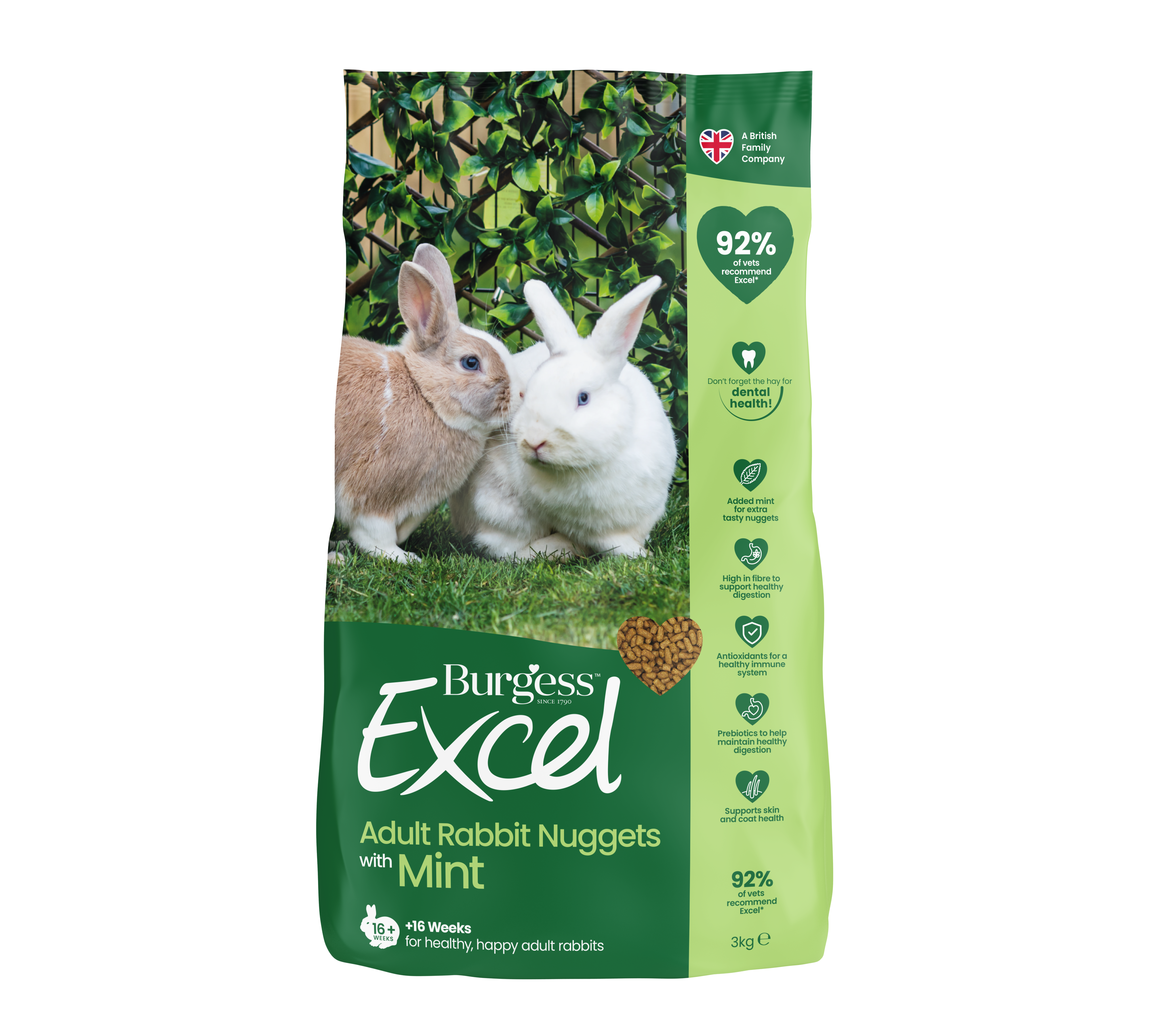 Excel Rabbit Food, Adult, Tasty Nuggets 3kg