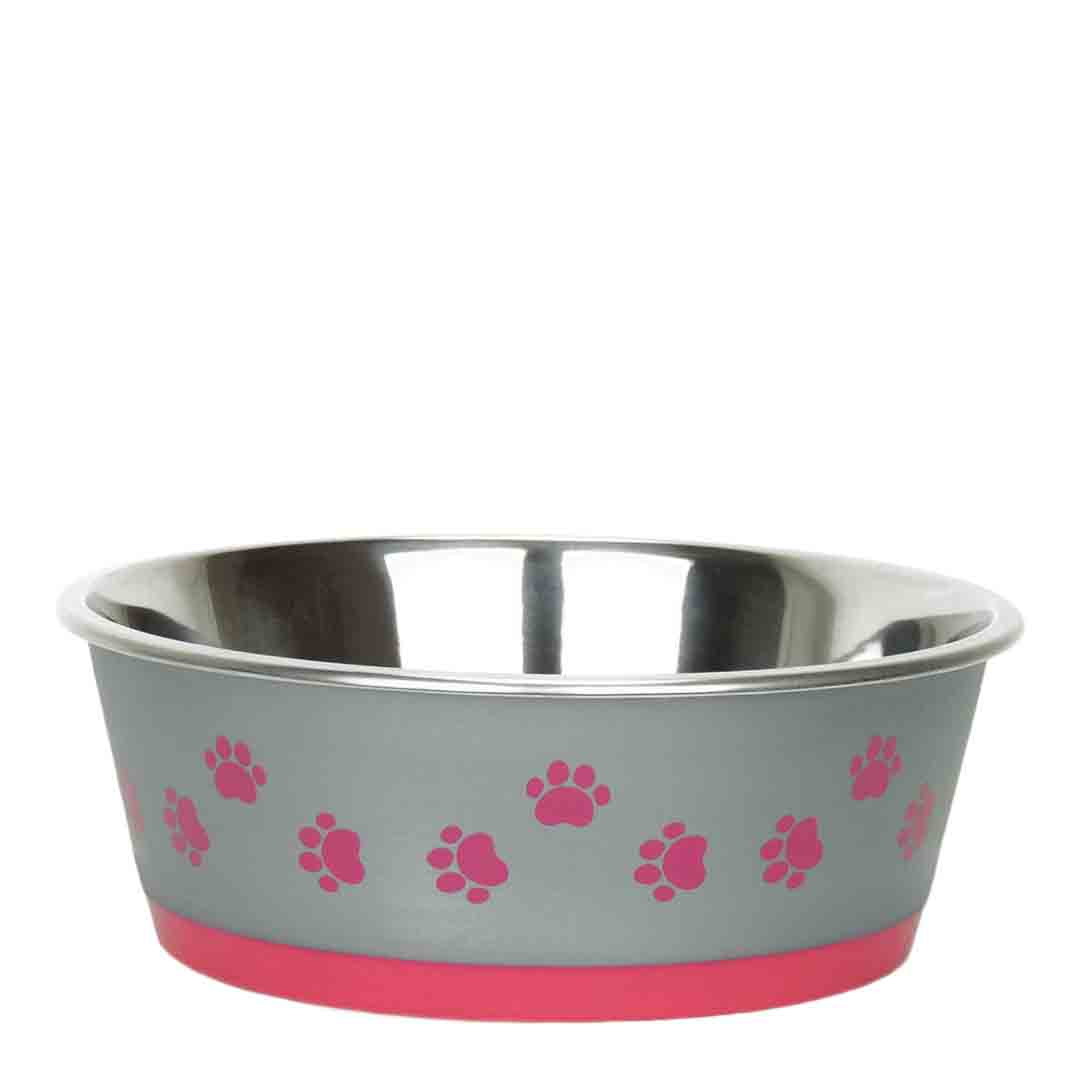 Classic Hybrid Stainless Steel Dish Pink Dog Bowl 1500ml