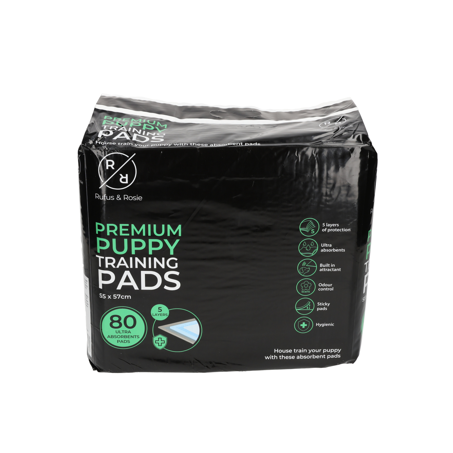 Rufus & Rosie Puppy Pads, 80 Pack