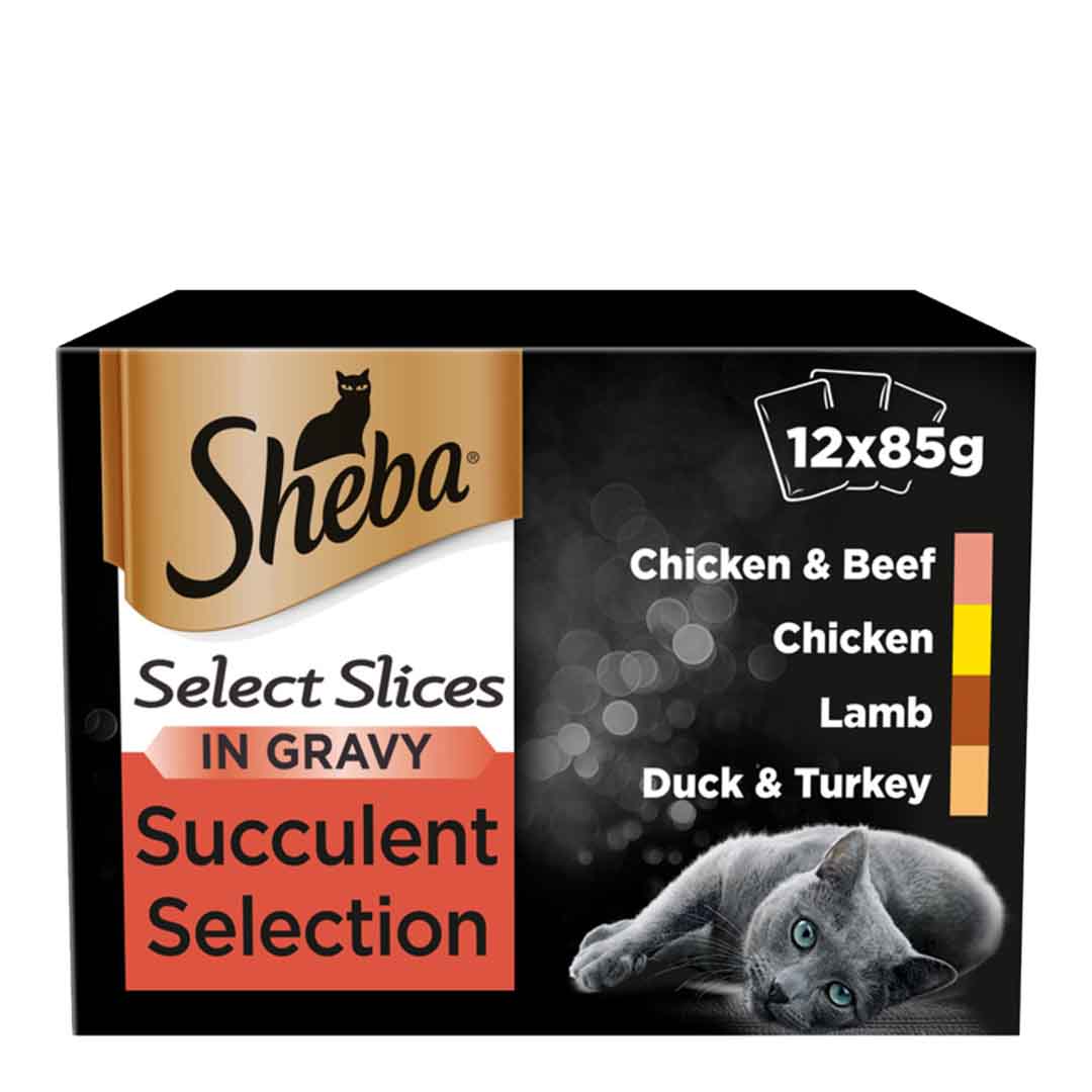 Sheba Pouch Steamed & Tender Meat Wet Cat Food Selection 12x85g