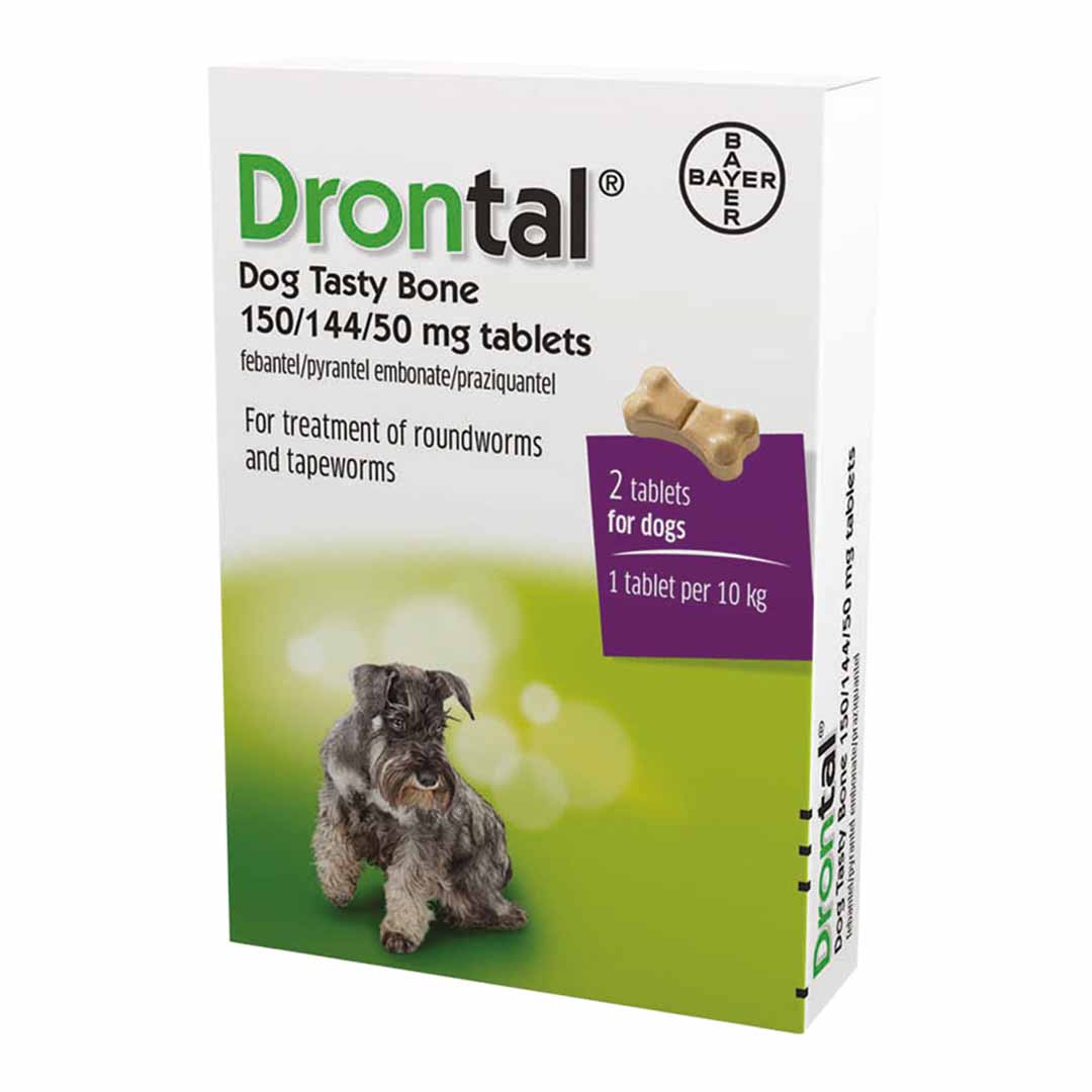 Drontal Dog Tasty Bone Worming Tablets x 2