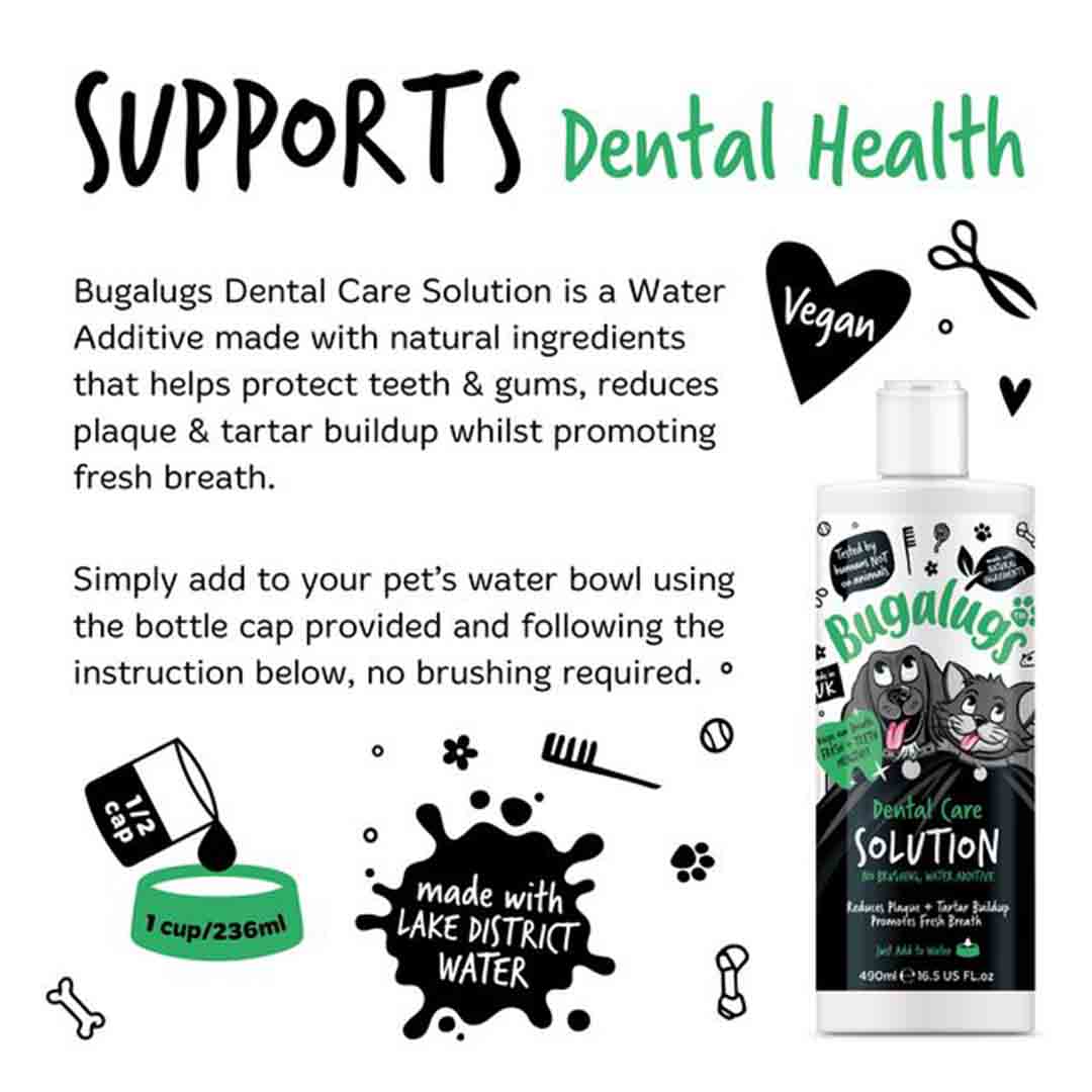 Bugalugs Dog & Cat Dental Care Water Additive 490ml