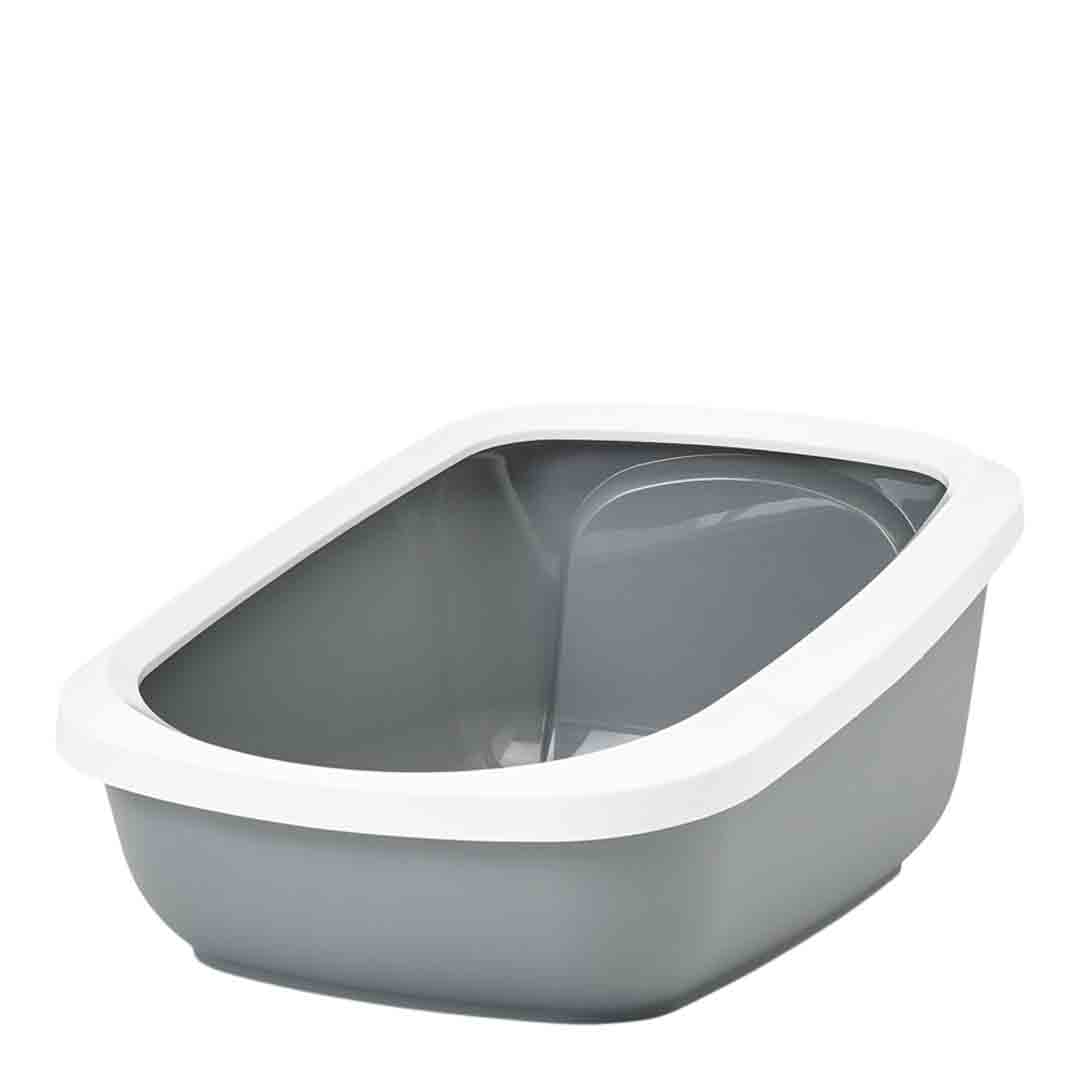 Savic Aseo Jumbo Cat Litter Tray, White & Grey