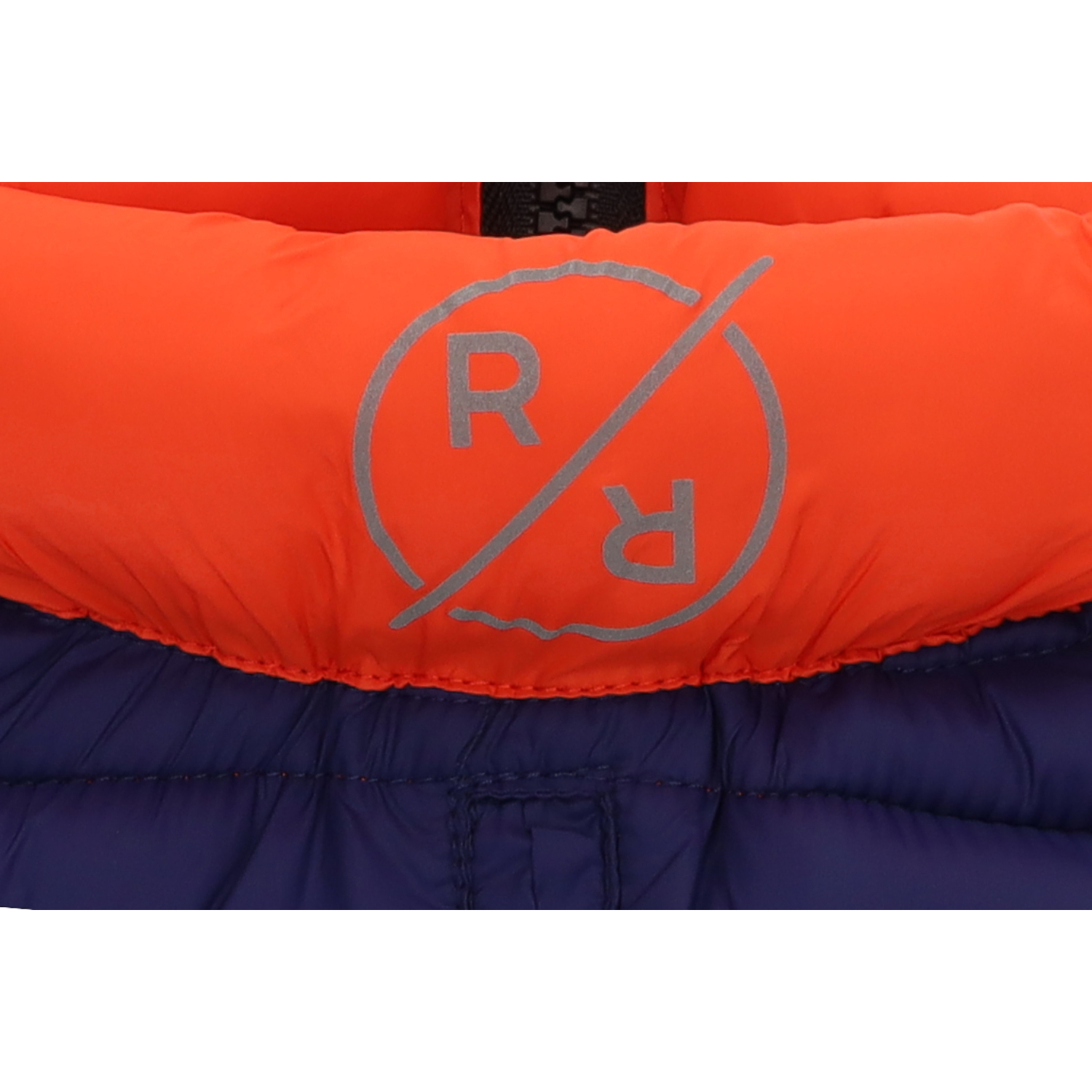 Rufus & Rosie Orange & Navy Dog Puffer Jacket, XS