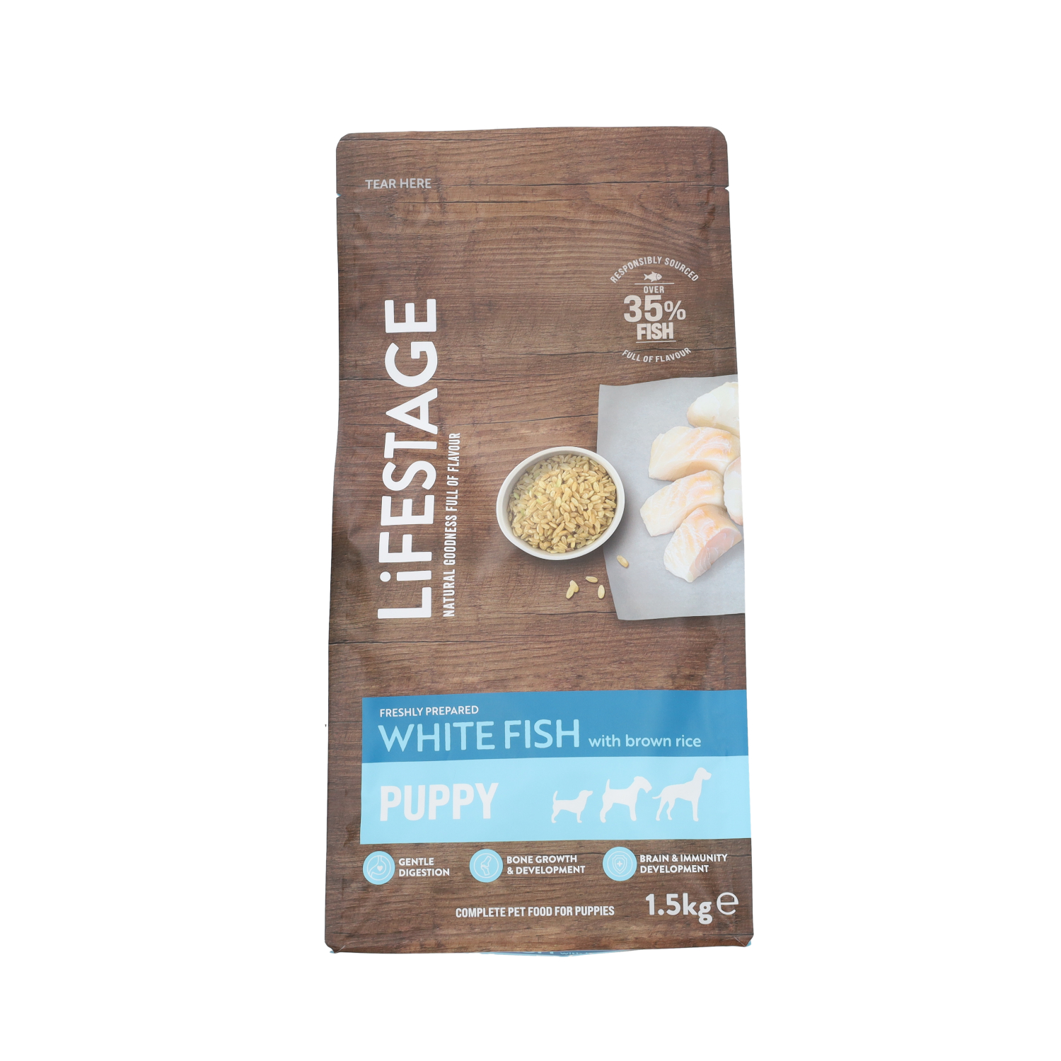Lifestage Naturals Dog Food, Puppy Fish & Rice 1.5kg
