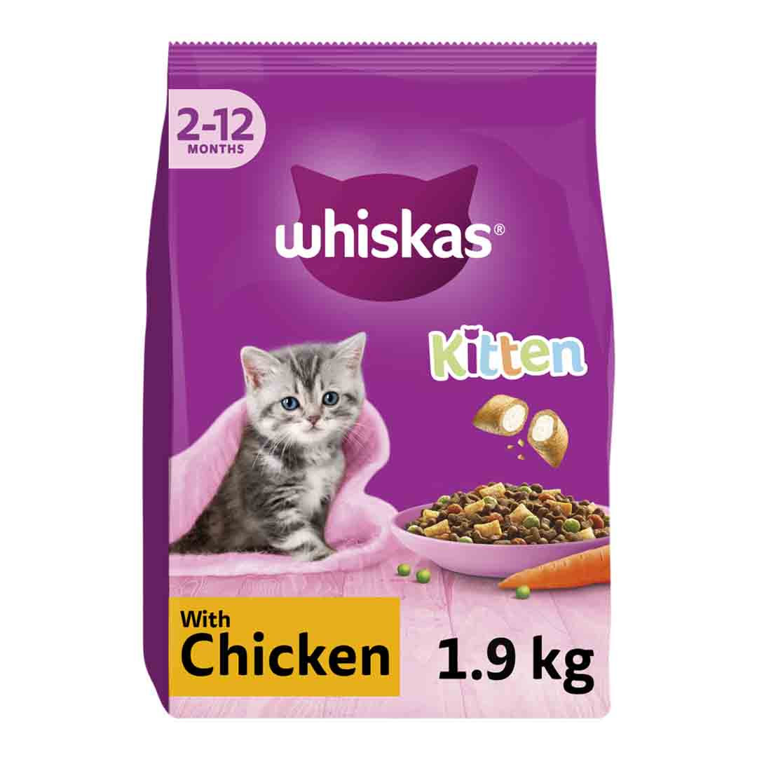 Whiskas Kitten Dry Cat Food with Chicken, 1.9kg